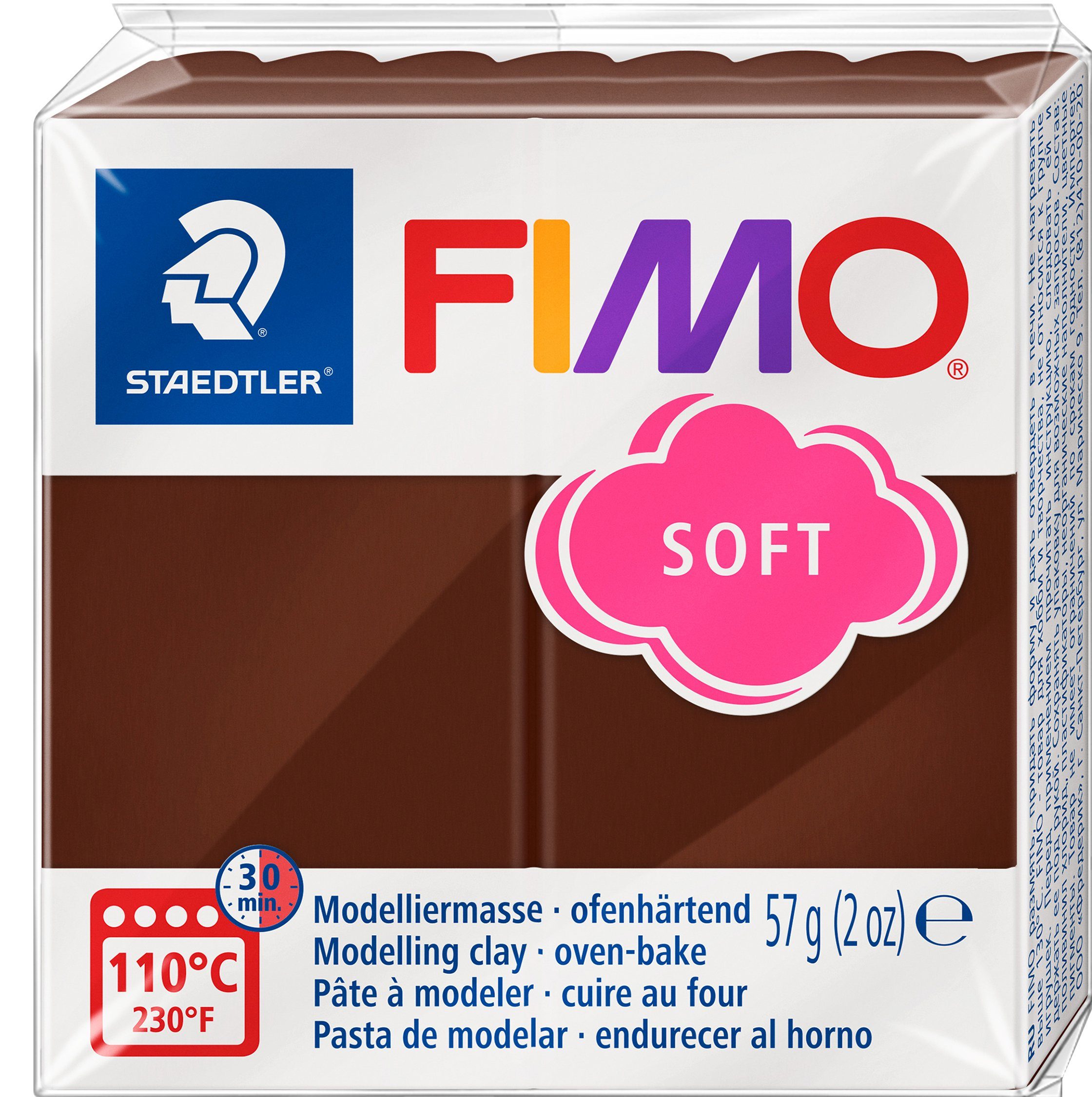 FIMO Modelliermasse Basisfarben, Schoko 57 soft g