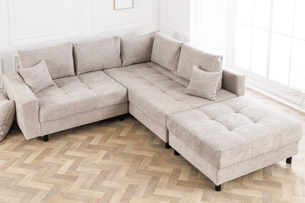riess-ambiente Ecksofa KENT 220cm greige, Set 2 Teile, Wohnzimmer · Couch · günstig online kaufen