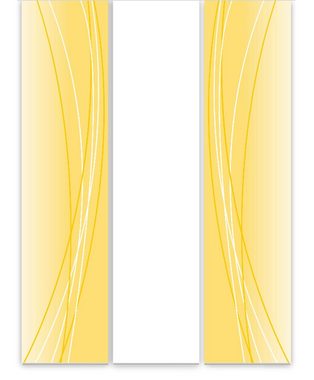 Schiebegardine Linea gelb dark Flächenvorhang 3er 260 cm lang - kürzbar - B-line, gardinen-for-life