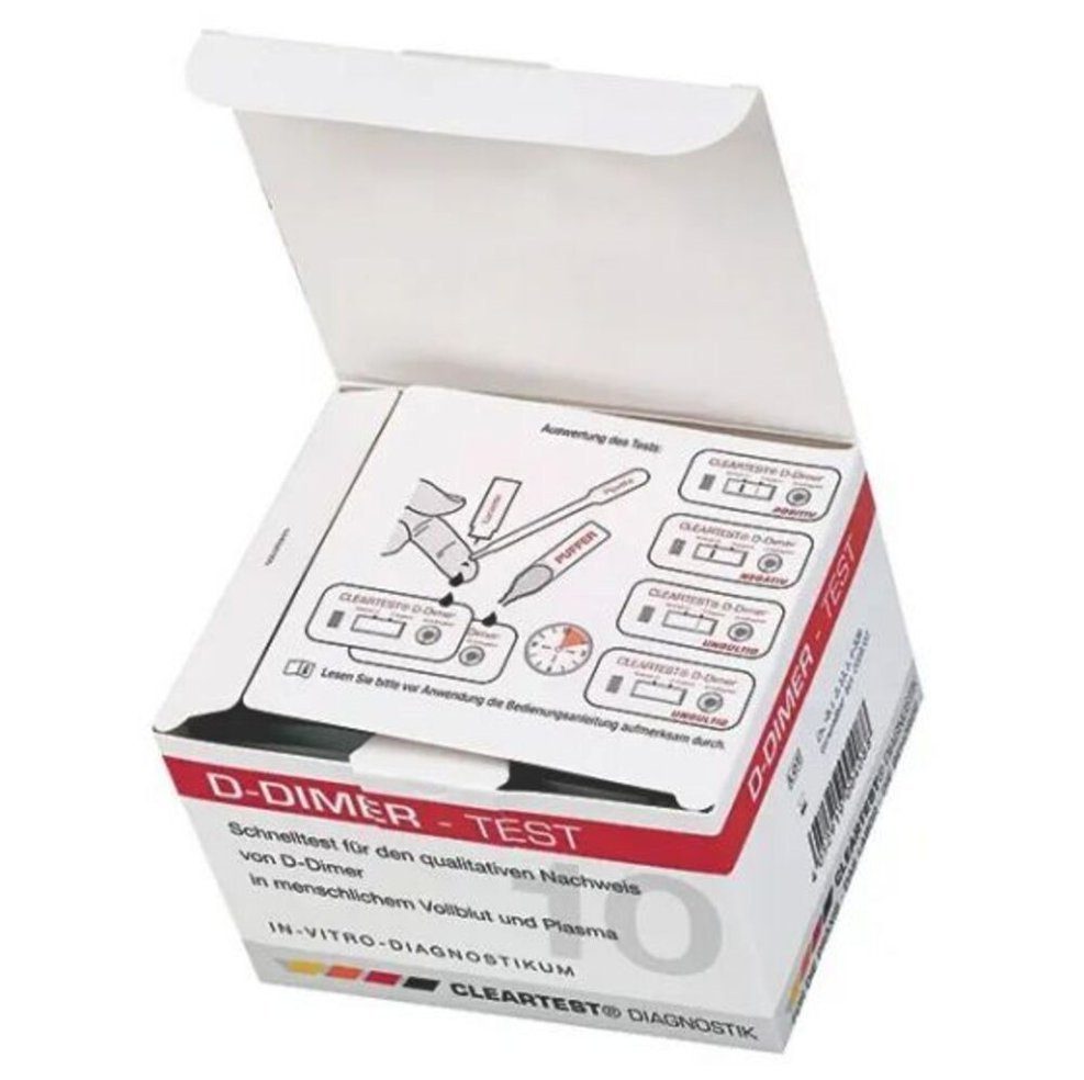 CLEARTEST D-Dimer Schnelltest D-Dimer Schnelltest Fibrinolyse, Spar-Set 10-St., Thrombose und Lungenembolie Diagnose