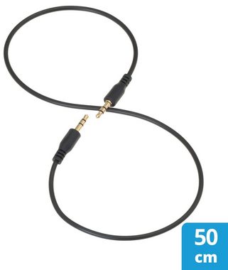 valonic valonic - AUX Kabel kurz, 50cm, 3,5 mm, Audiokabel, Klinke Audio-Kabel, 3,5-mm-Klinke, 3,5-mm-Klinke (50 cm), perfekt für sehr kurze Verkabelungswege - z.B. im Auto