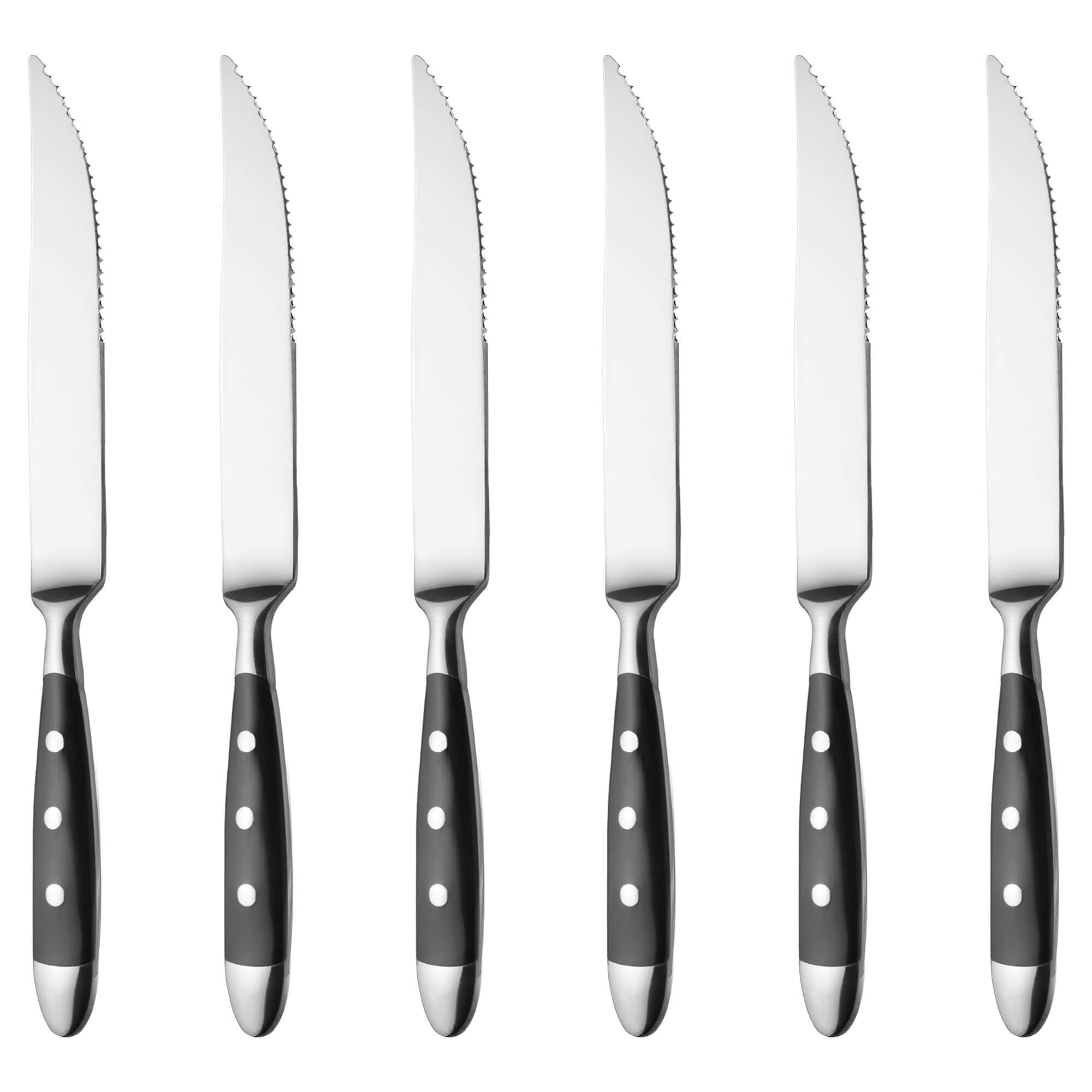 Steakmesser GRÄWE Steakmesser 6 Stück, Serie Nürnberg, schwarz