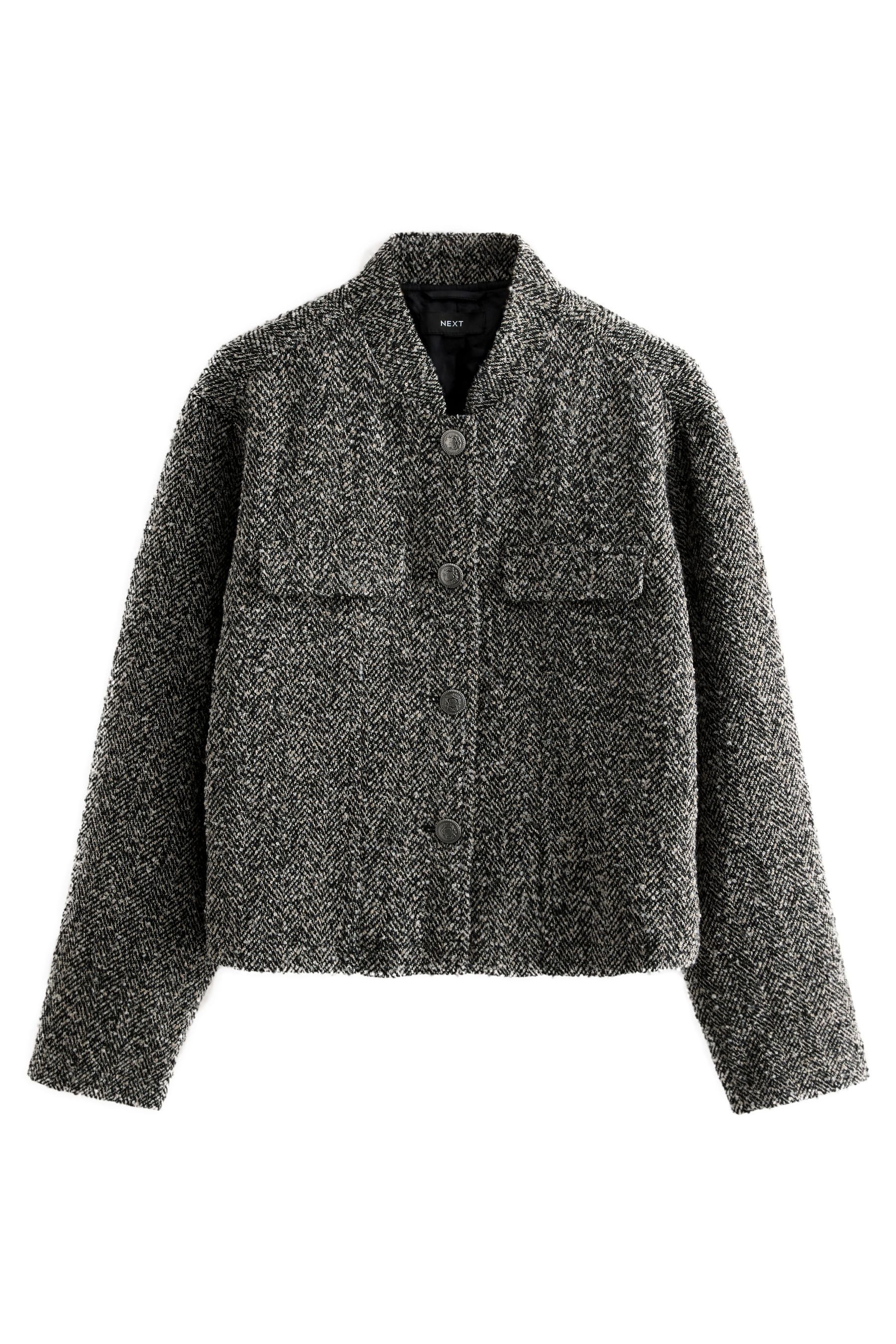 Bouclèjacke Kragenlose Bouclé-Jacke