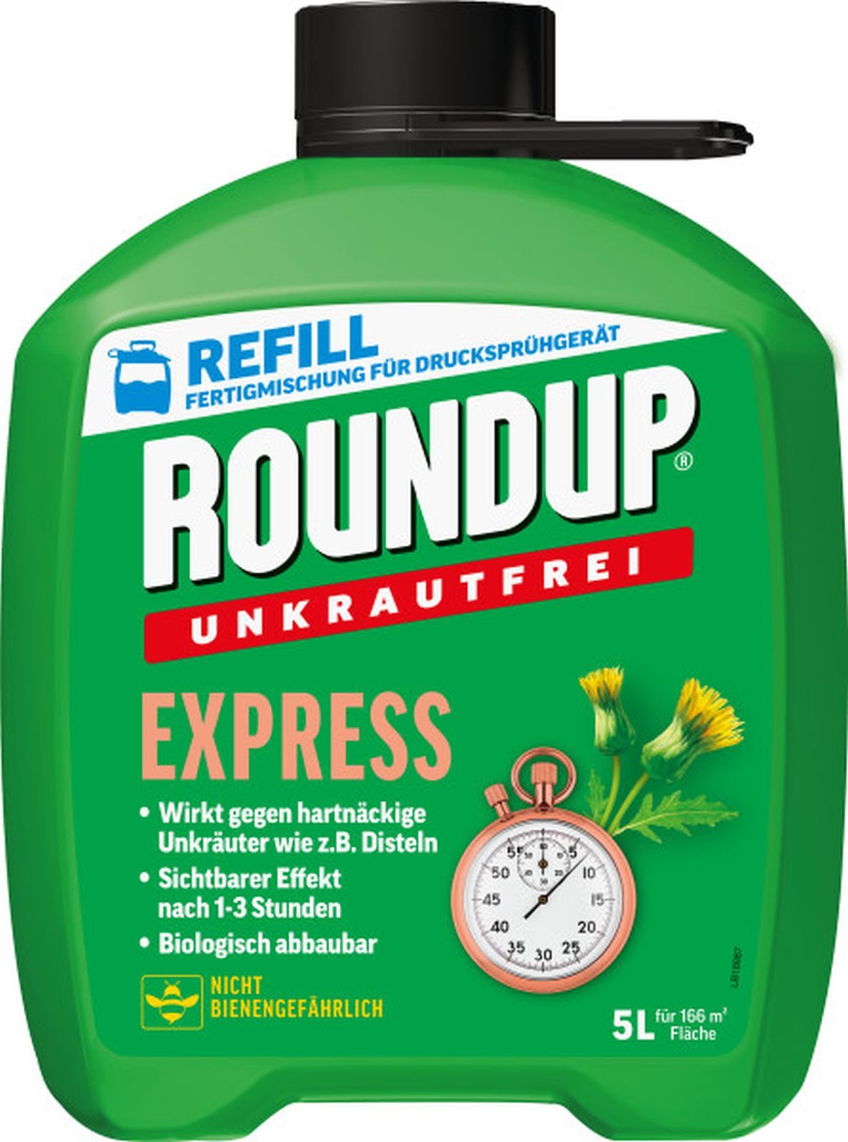 ROUNDUP Unkrautbekämpfungsmittel 5L Roundup Unkrautfrei EXPRESS Fertigmischung