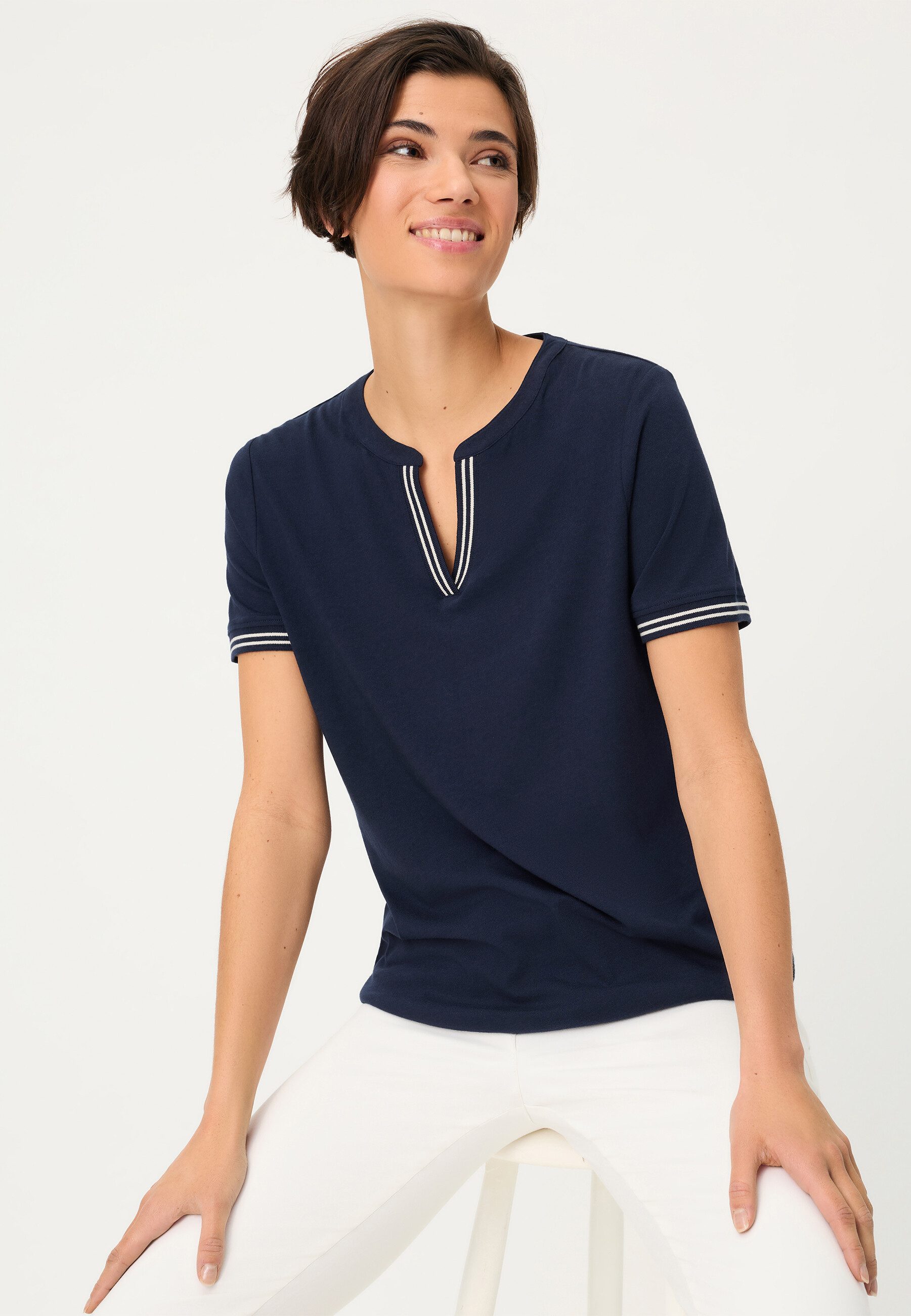 Olsen T-Shirt Shirt mit Tunika-Ausschnitt