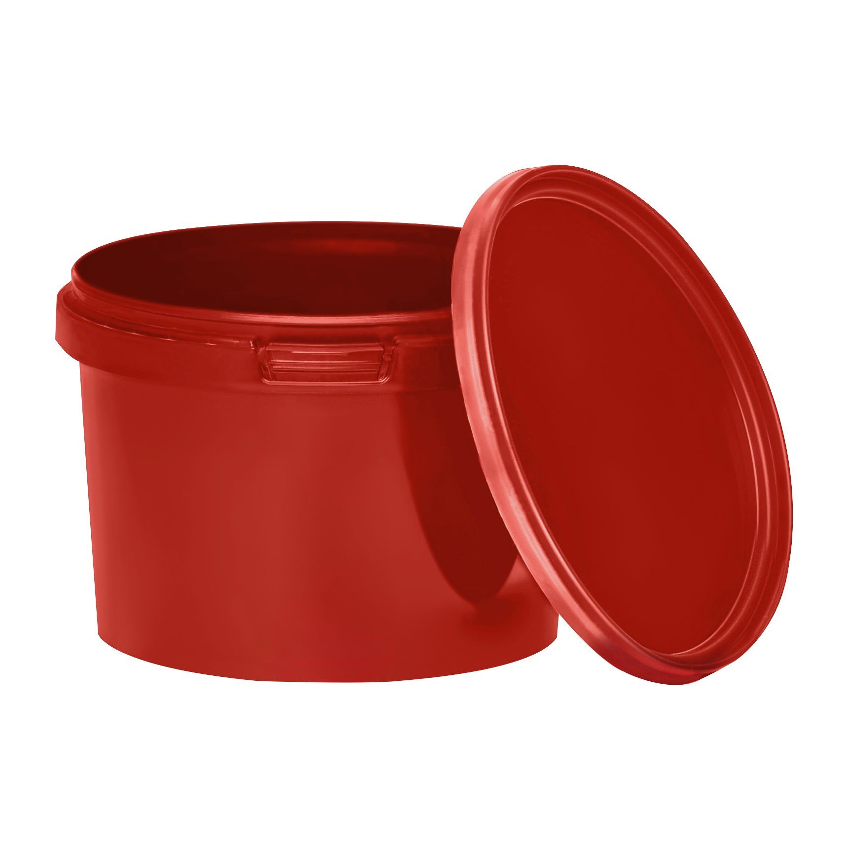 BENBOW Aufbewahrungssystem Eimer mit Deckel 30 20 10 1 0,5 L Rot Lebensmittelecht Eimer, Polypropylen - Lebensmittelecht, Geschmacksneutral, Auslaufsicher, (1-tlg., PZH-, BRC- und DIN-ISO-zertifiziert), für Lebensmittel, Farben, Chemikalien