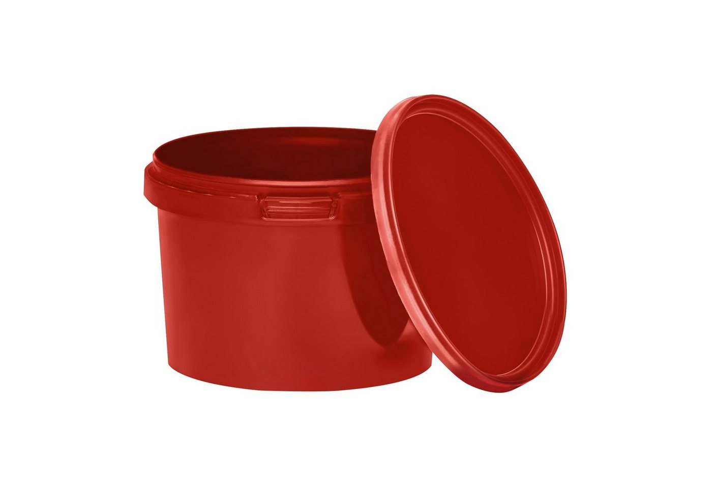 BENBOW Aufbewahrungssystem Eimer mit Deckel 30 20 10 1 0,5 L Rot Lebensmittelecht Eimer, Polypropylen - Lebensmittelecht, Geschmacksneutral, Auslaufsicher, (1-tlg., PZH-, BRC- und DIN-ISO-zertifiziert), für Lebensmittel, Farben, Chemikalien