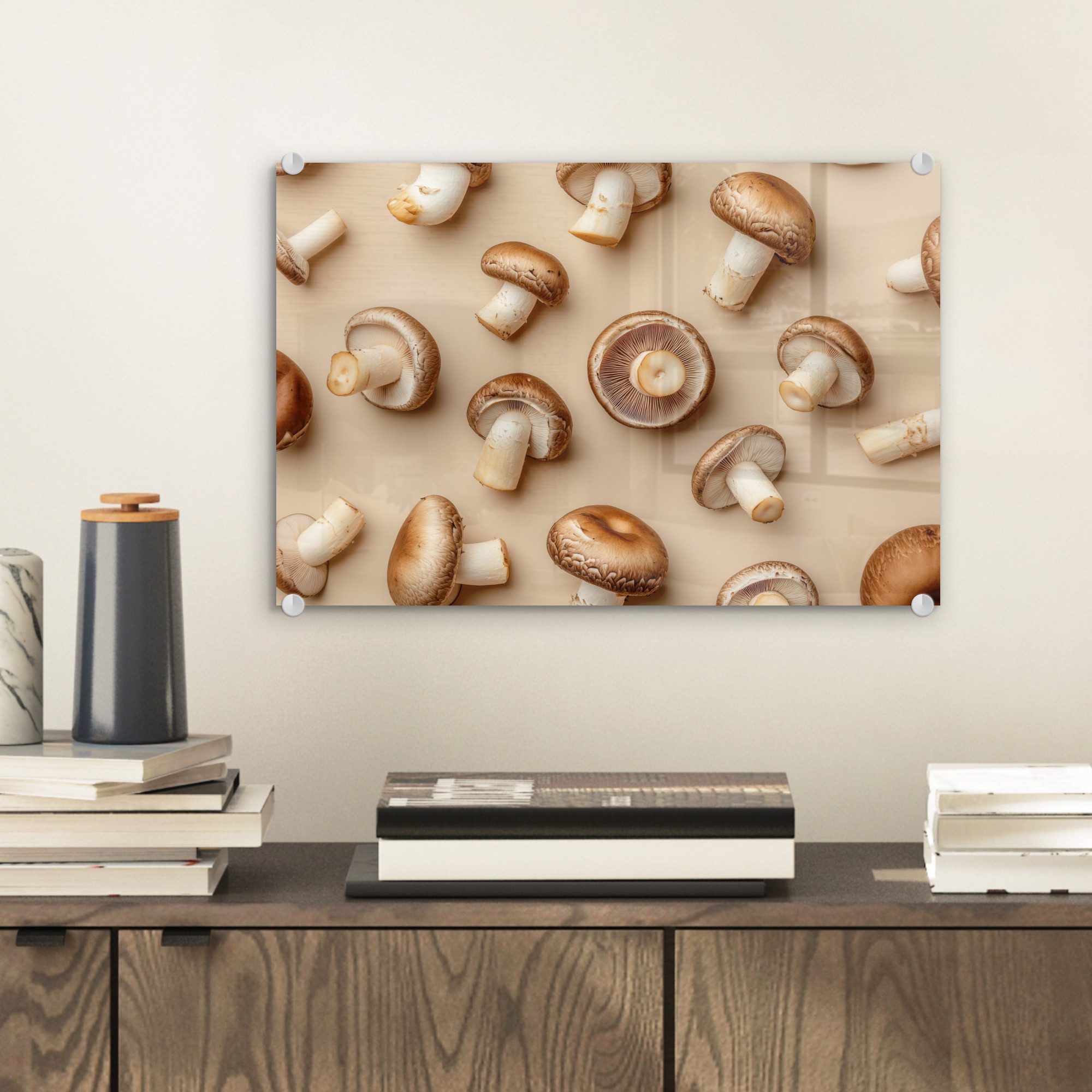 MuchoWow Acrylglasbild Kastanienpilze - Beige, Inkl. günstig online kaufen
