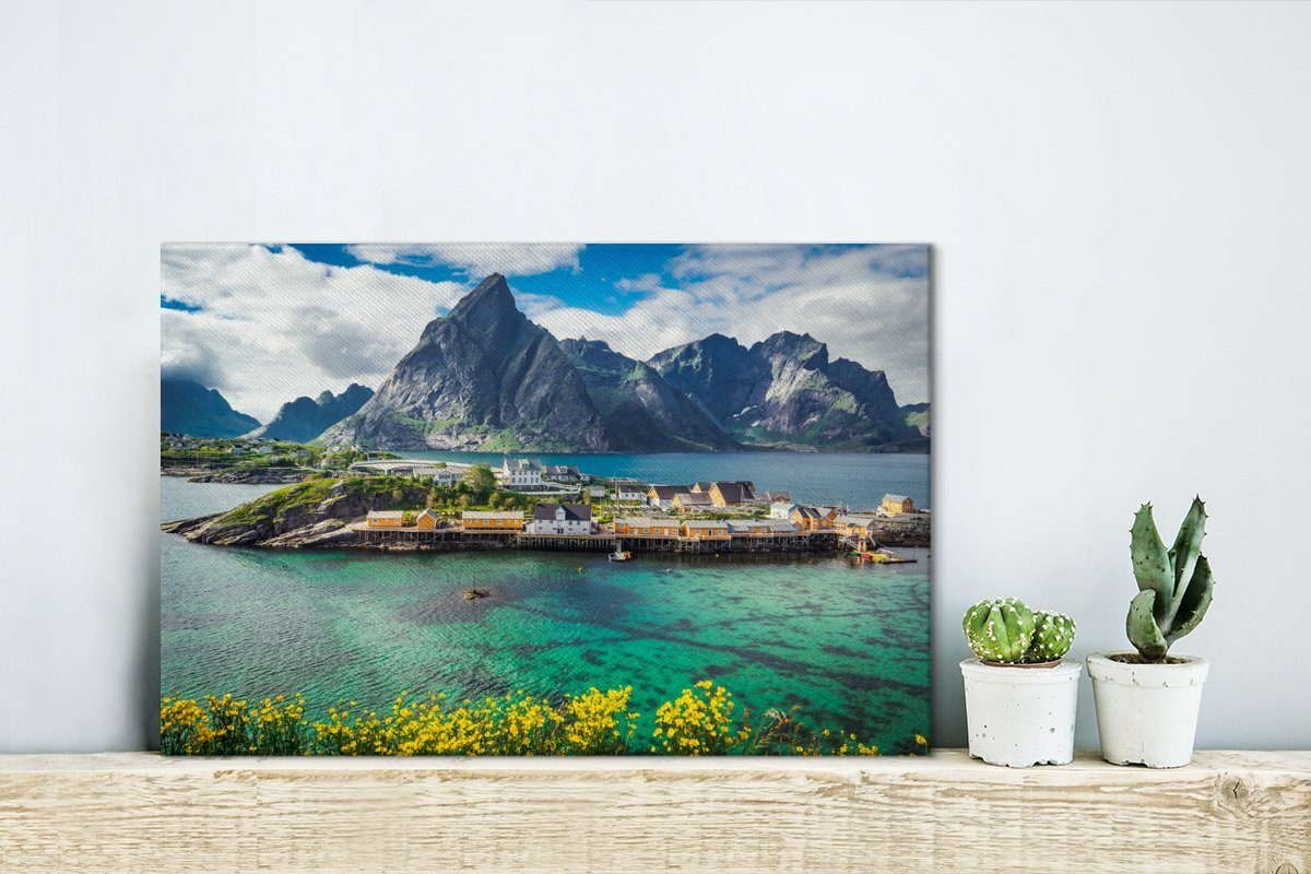 30x20 cm Lofoten-Inseln, Aufhängefertig, Norwegen, Leinwandbilder, (1 Wanddeko, Wandbild OneMillionCanvasses® Leinwandbild St),