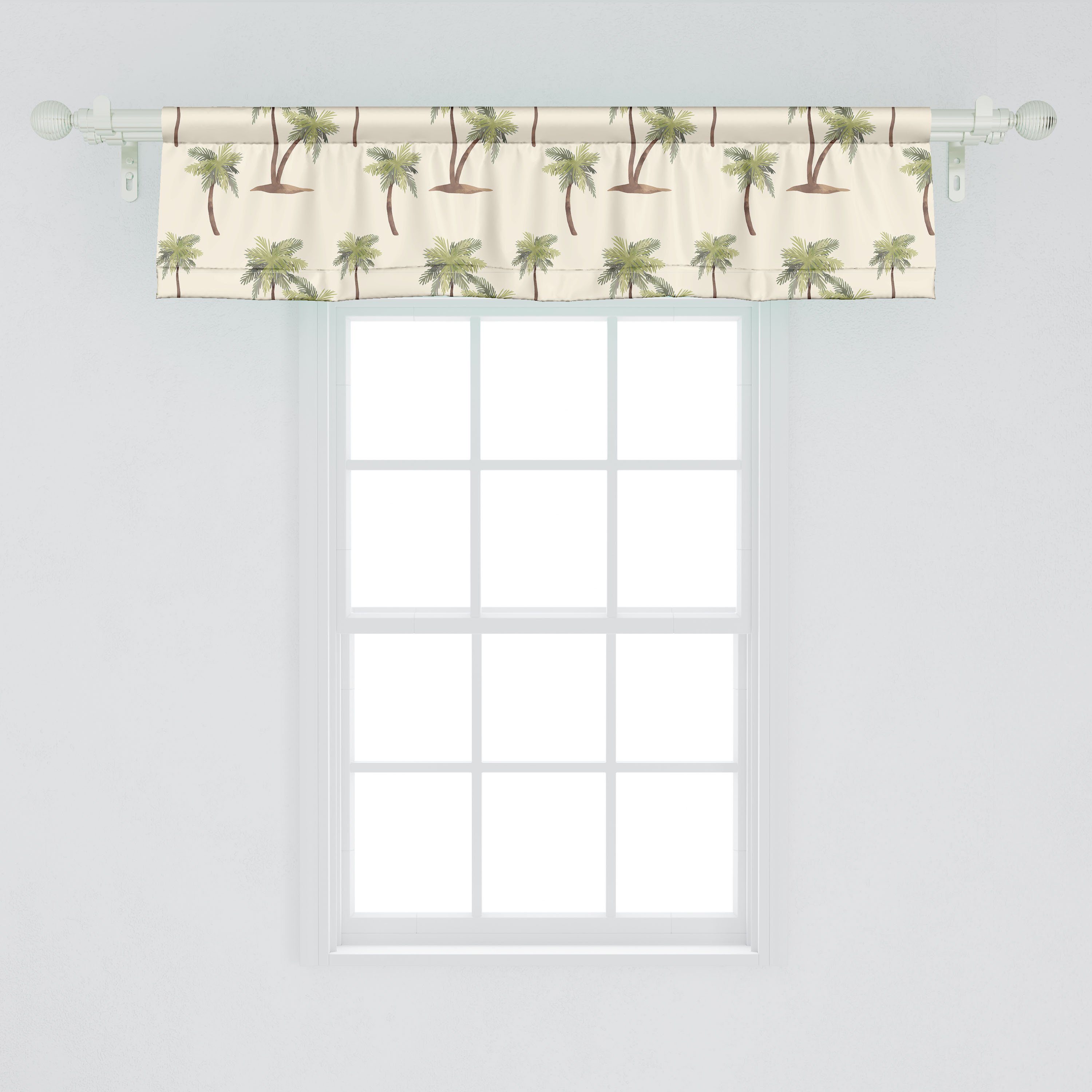 Simplistic Vorhang Pattern Stangentasche, mit für Abakuhaus, Microfaser, Dekor Scheibengardine Volant Küche Palms Schlafzimmer Hawaii