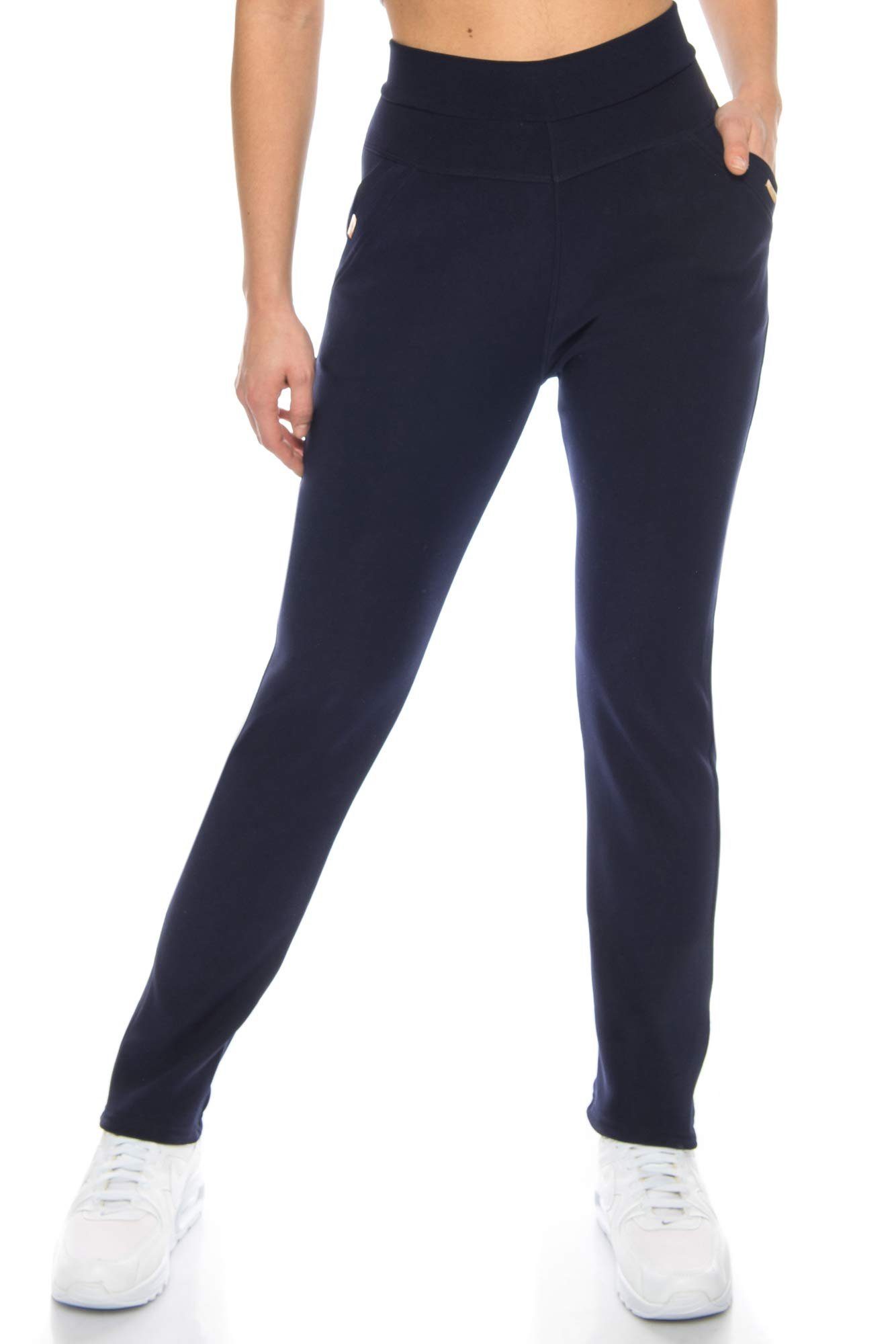 Thermohose Damen Winter gefüttert warm Innenfleece Winterhose elegant & stretch