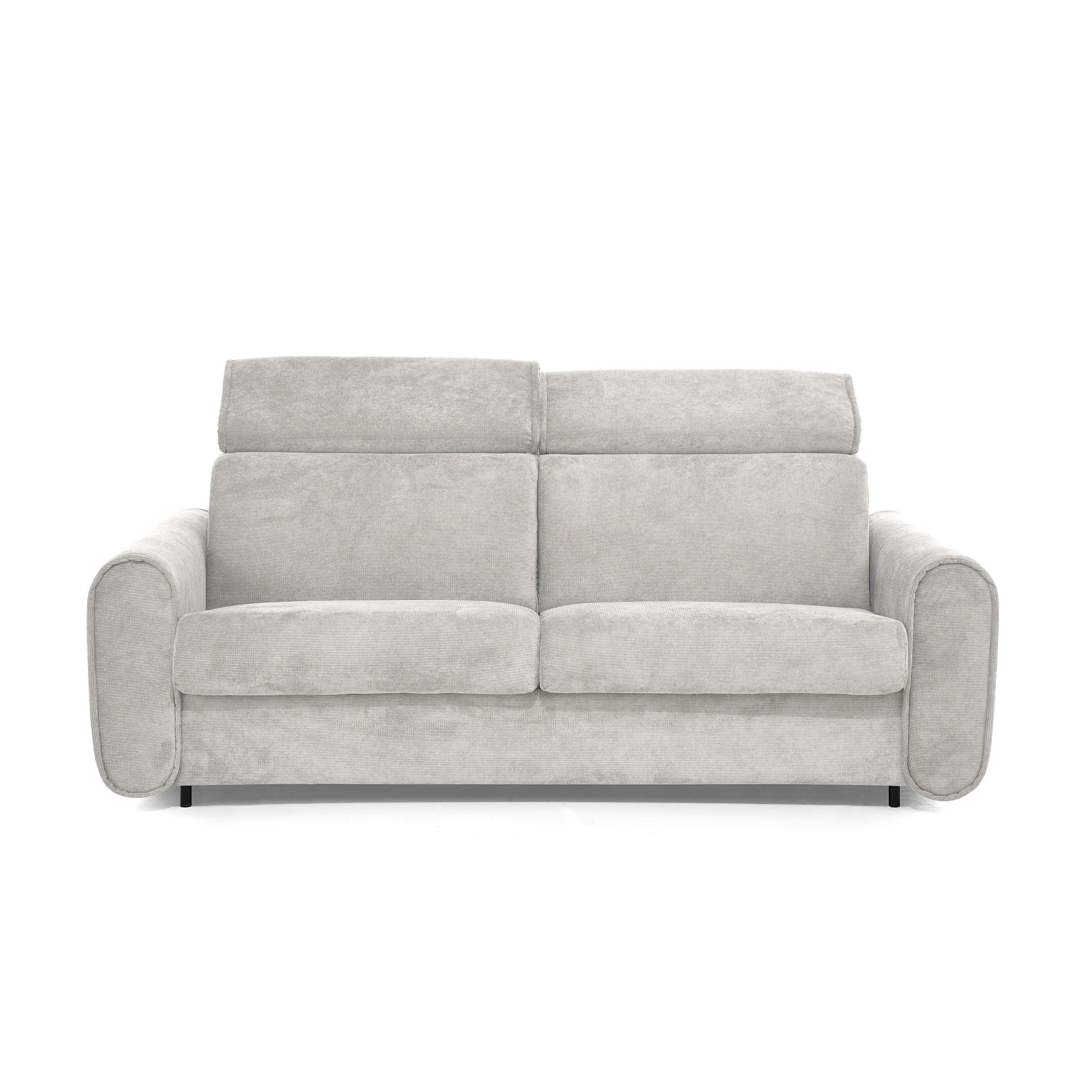 Beautysofa Schlafsofa Pavarti modernes Sofa mit italienischem Klappmechanismus und Matratze, mit Bettkasten, verstellbaren Kopfstützen und Schlaffunktion, in 3 Größen & 8 Farben