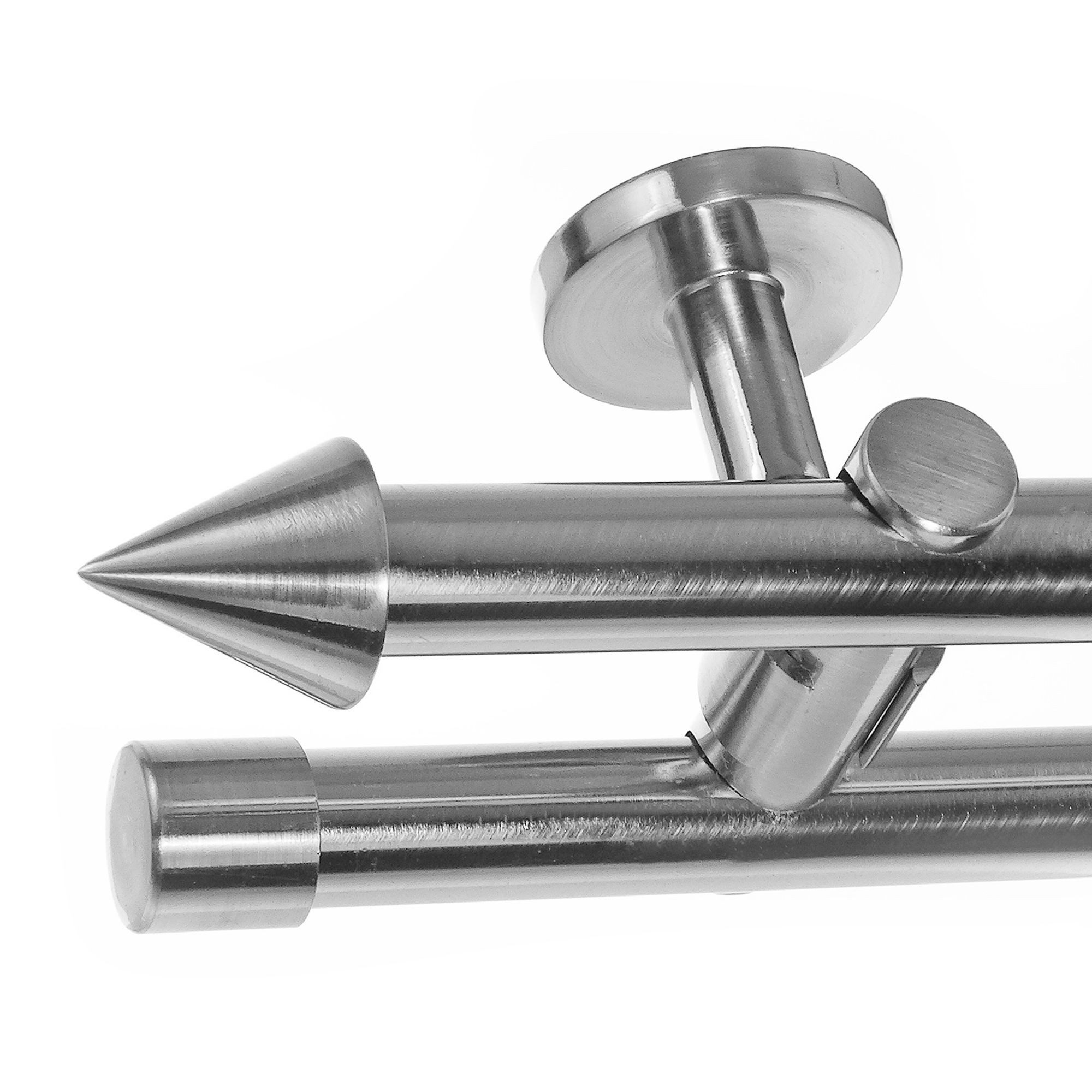 BASIT Gardinenstange Edelstahloptik 20mm mit Wandträgern günstig online kaufen