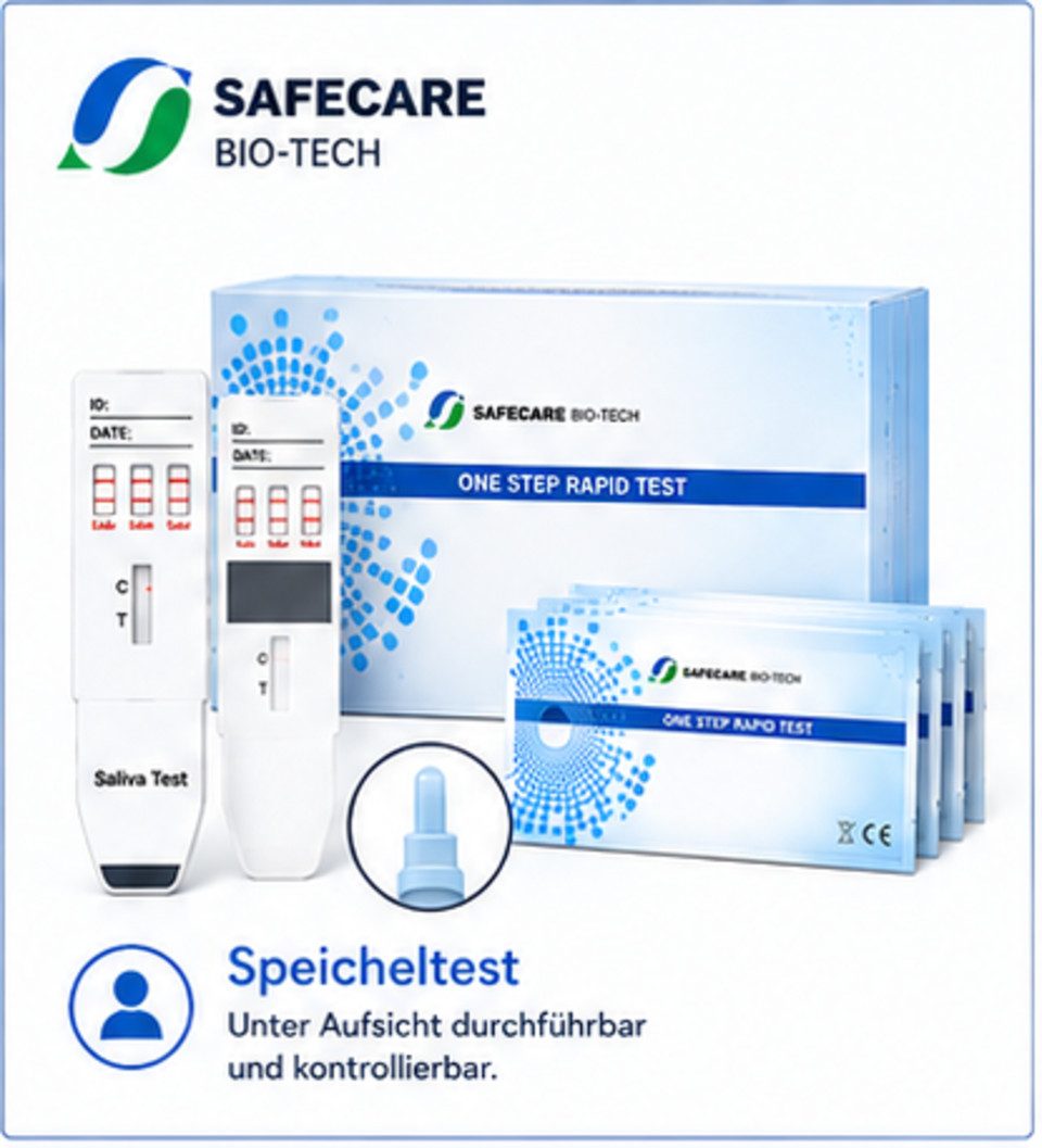 Safecare Bio-Tech Drogen-Schnelltest 10 Drogentest Schnelltest - THC hochsensibler Speicheltest, 1 Messparameter, Speicheltest, Spucktest, Lollytest, 10-tlg., THC-Schnelltest, Hohe Präzision und Zuverlässigkeit
