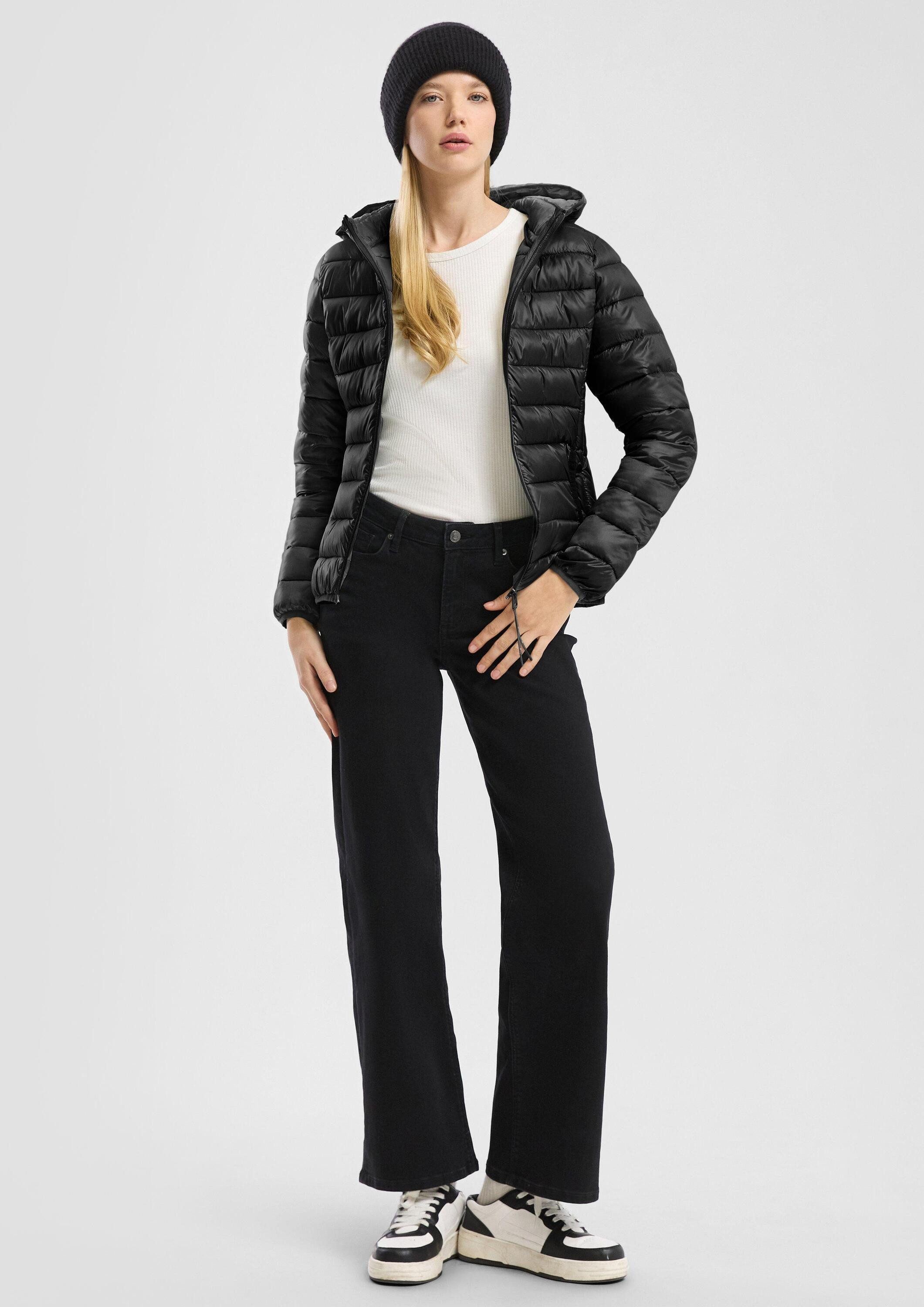 QS Funktionsjacke Outdoor-Jacke Leicht wattierte Steppjacke mit Kapuze