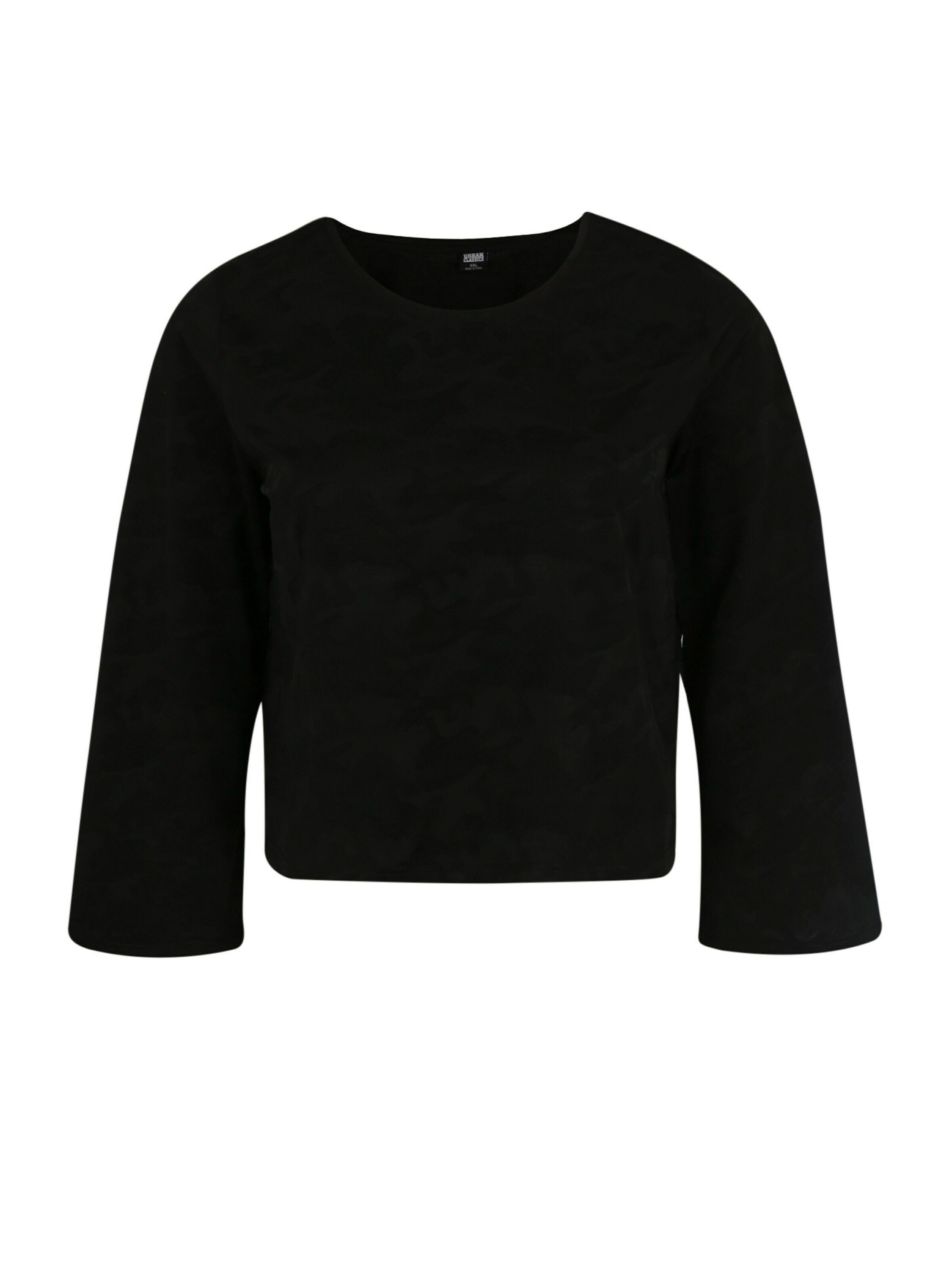 URBAN CLASSICS T-Shirt Damen Ladies Short Jacquard Camo L/S (1-tlg),  Abgesteppter Saum/Kante