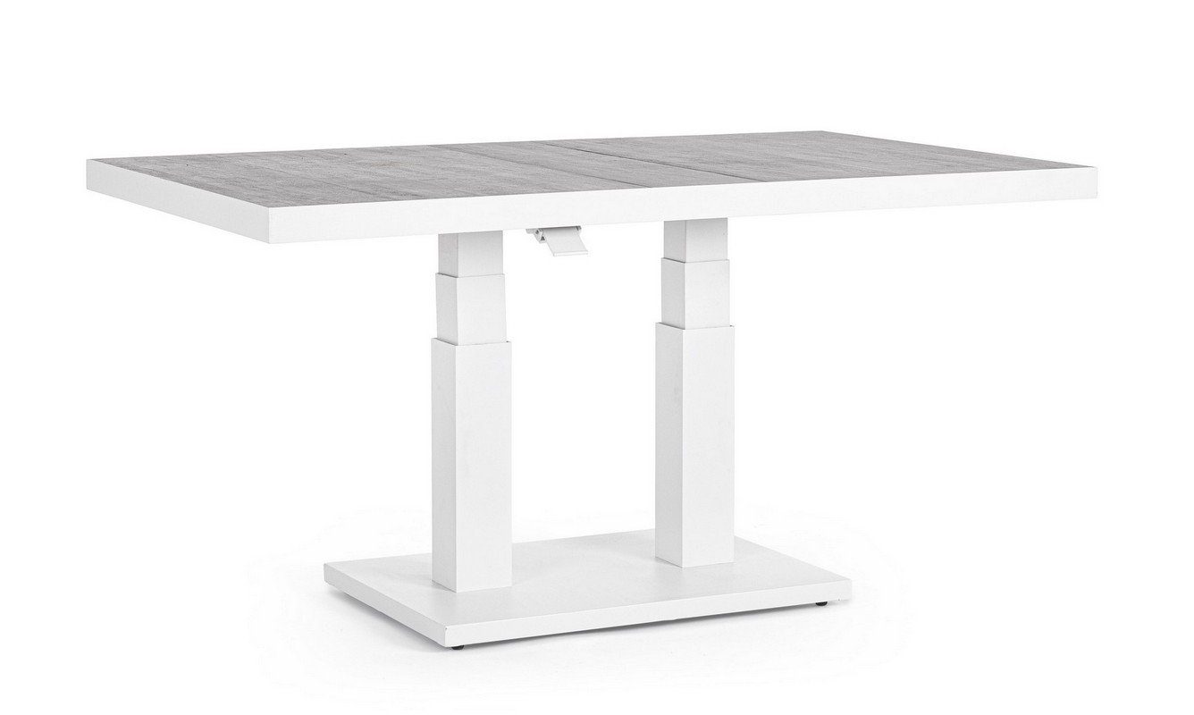 Natur24 Esstisch Tisch Truman 140x85x49-72cm Aluminium Esstisch