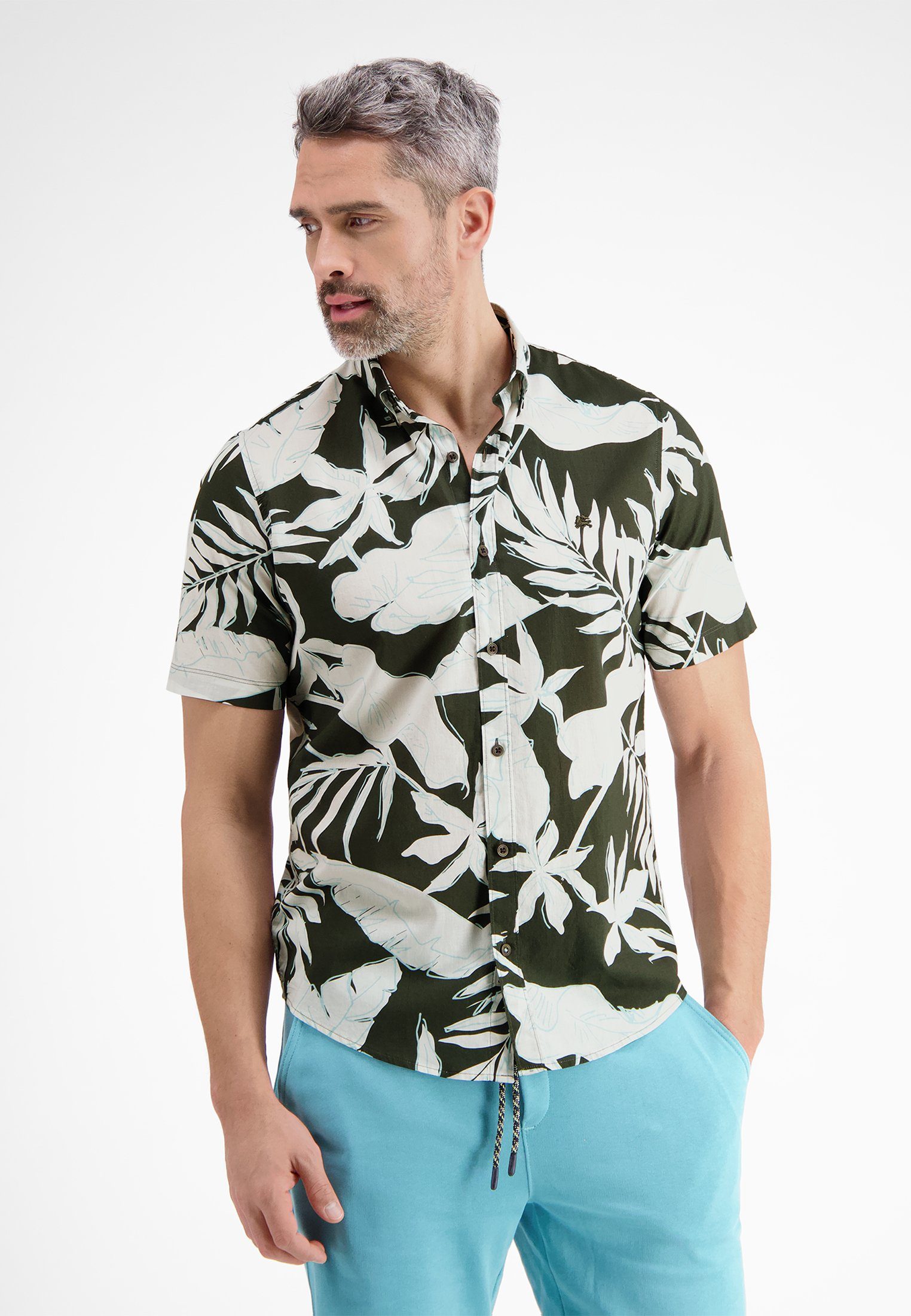 Kurzarmhemd Halbarmhemd mit floralem Print