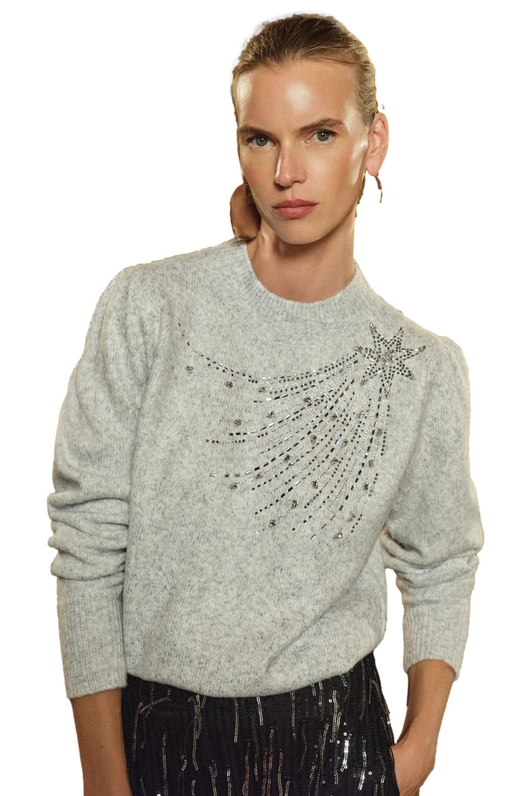 Strickpullover Love & Roses Verzierter Einhorn-Strickpullover