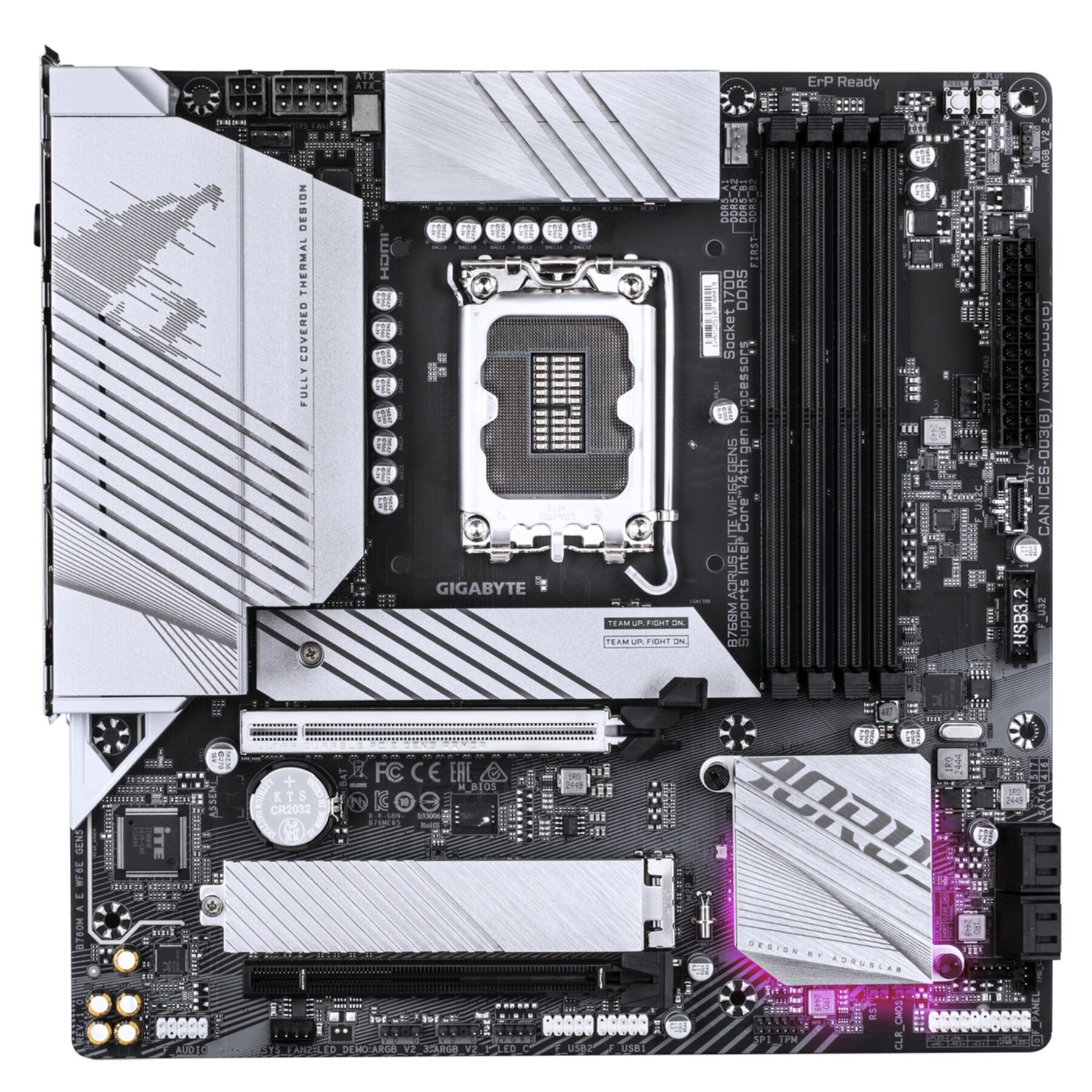 Gigabyte B760M AORUS ELITE WIFI6E GEN5 Mainboard – Unterstützt Intel Core Proze Mainboard
