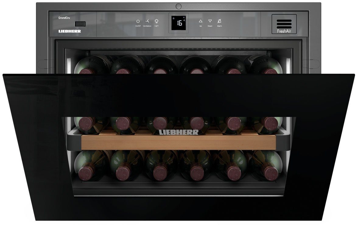 Liebherr Einbauweinkühlschrank WKEgb 582 GrandCru, Aktivkohlefilter, für Kindersicherung á 18 0,75l,FreshAir Standardflaschen