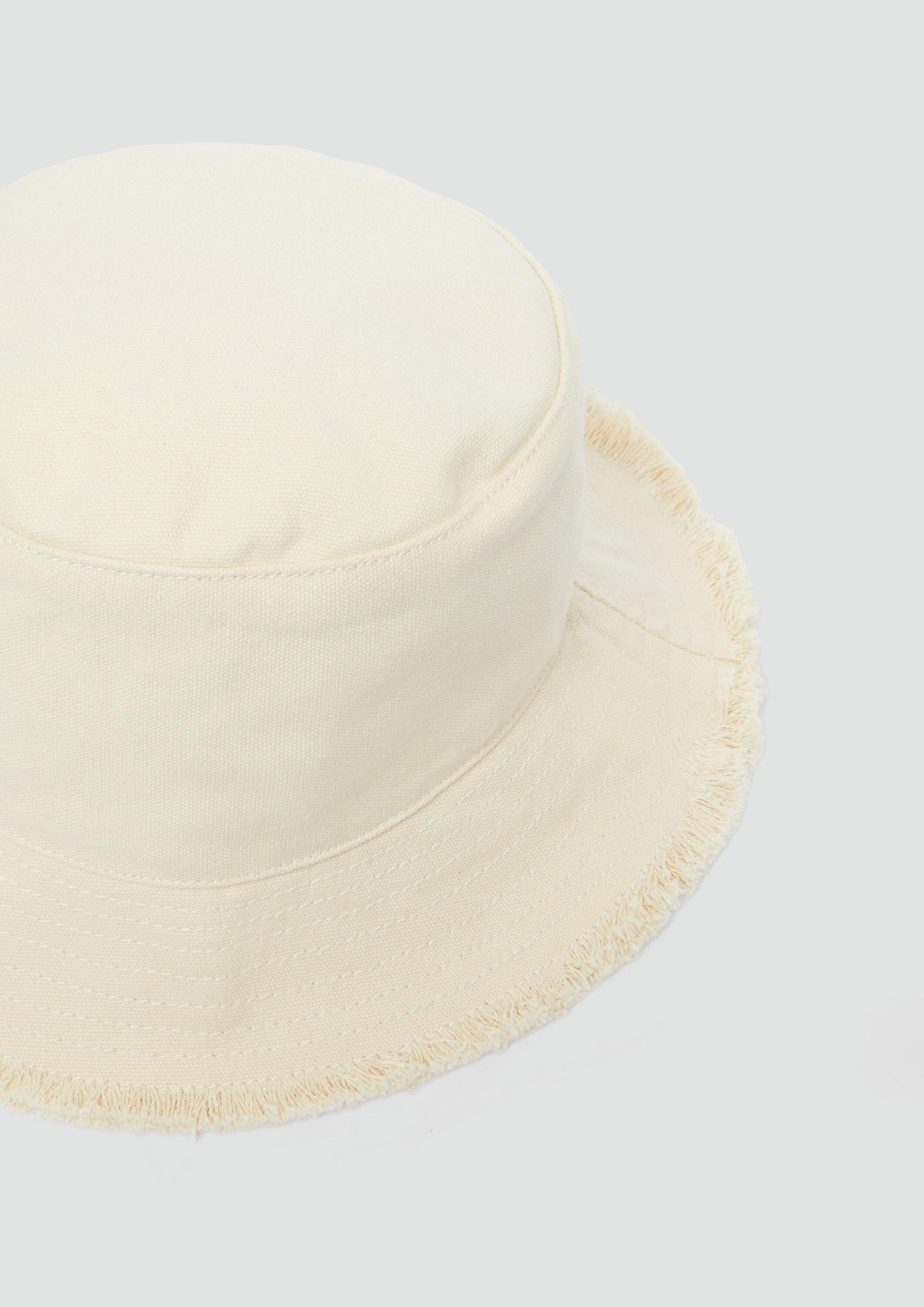 s.Oliver Filzhut Hut  Bucket-Hat aus Canvas mit Fransen