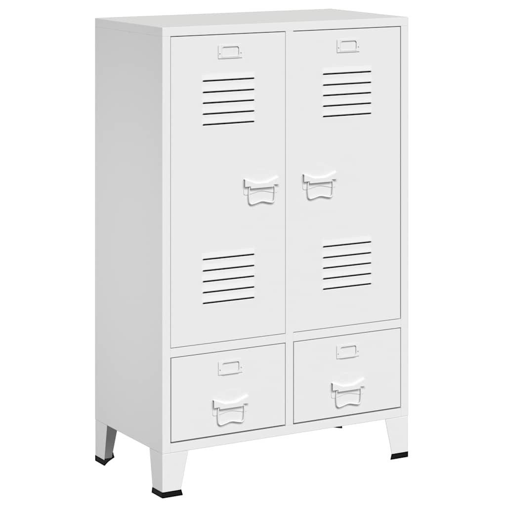 furnicato Kleiderschrank Industrieller Weiß 67x35x107 cm aus Stahl (1-St)