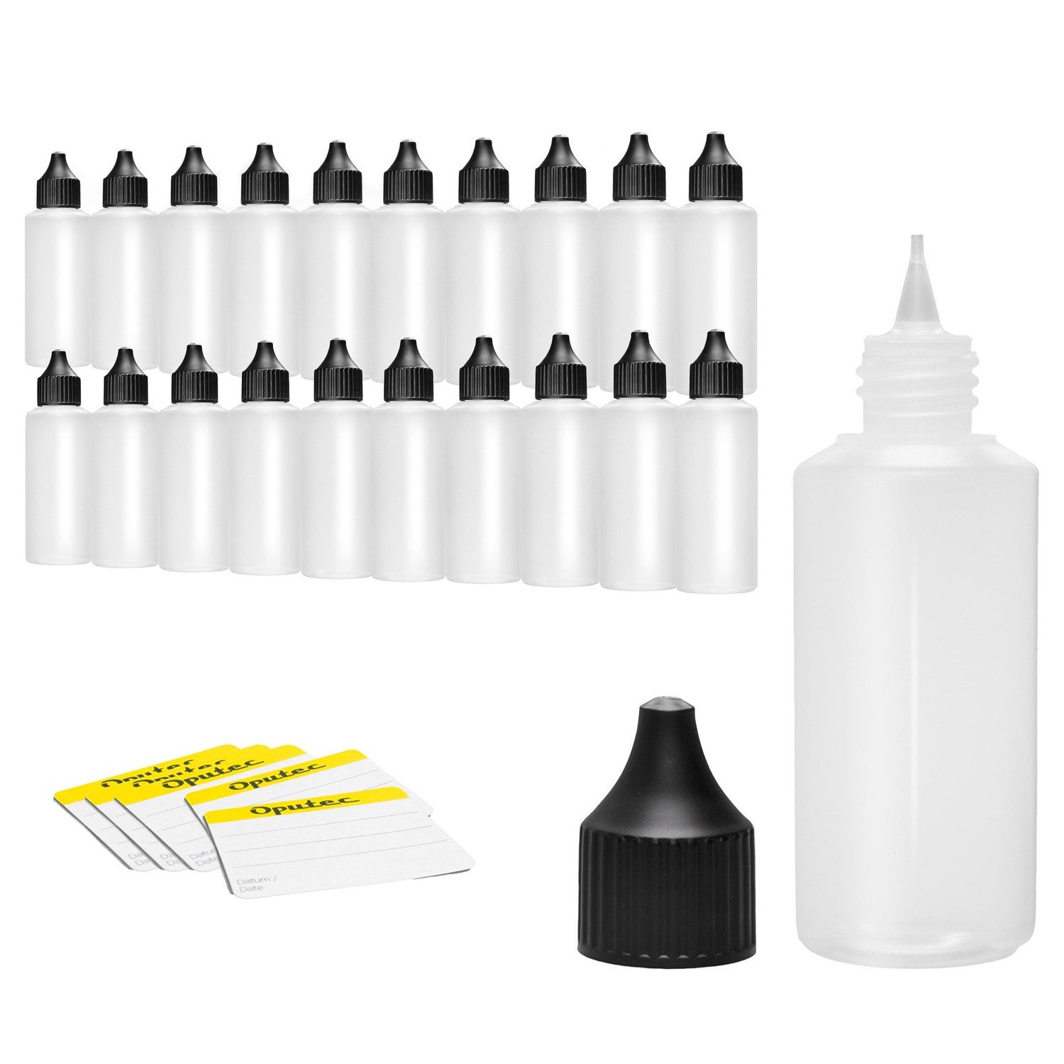 Oputec Kanister 20 x 100 ml Dosierflaschen Tropfflasche, weiche PE Kunststoff-Flaschen (Spar-Set)