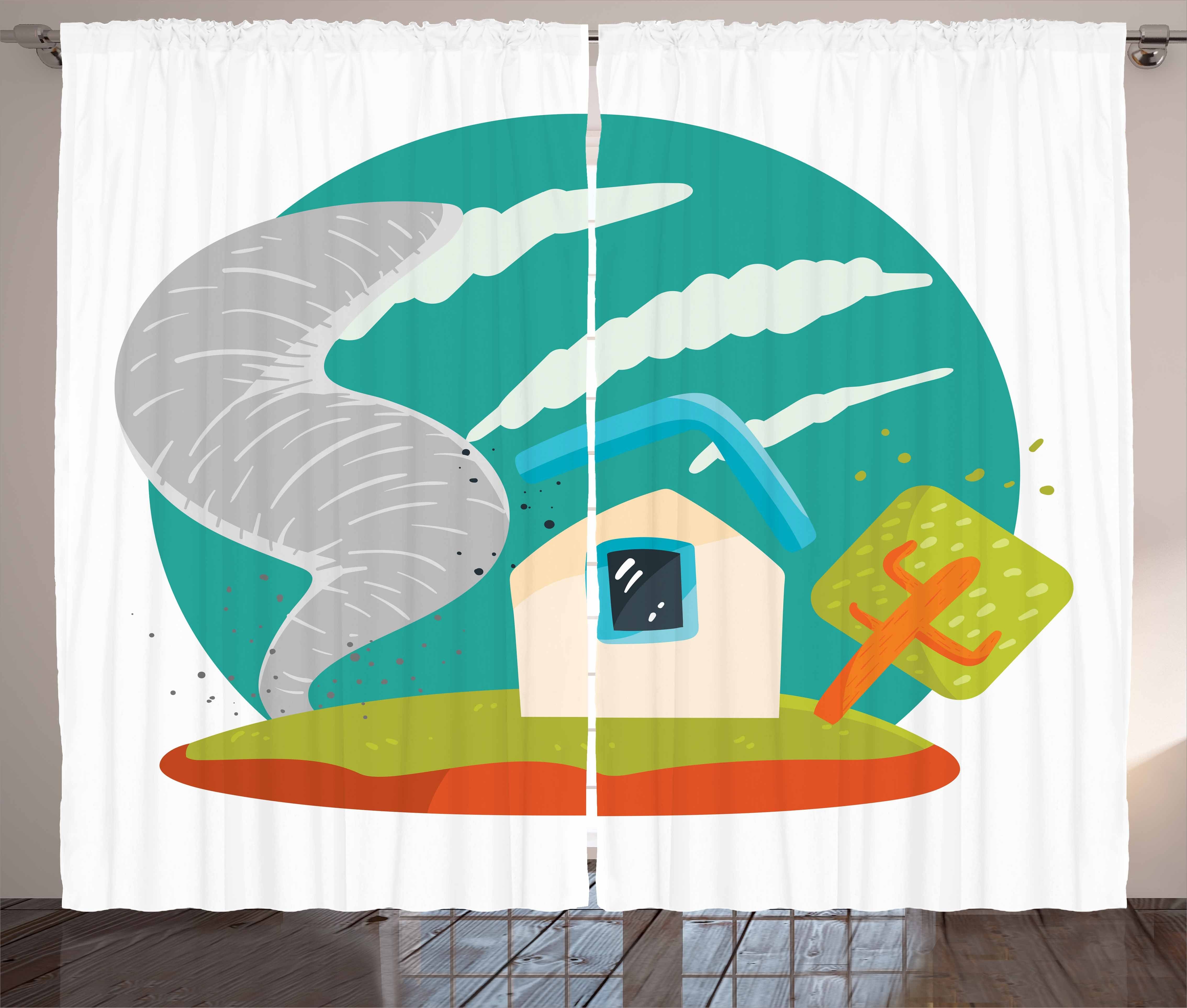 Schlafzimmer Whirlwinds Schlaufen Cartoon-Stil Vorhang Kräuselband Abakuhaus, Haken, und mit Tornado Gardine