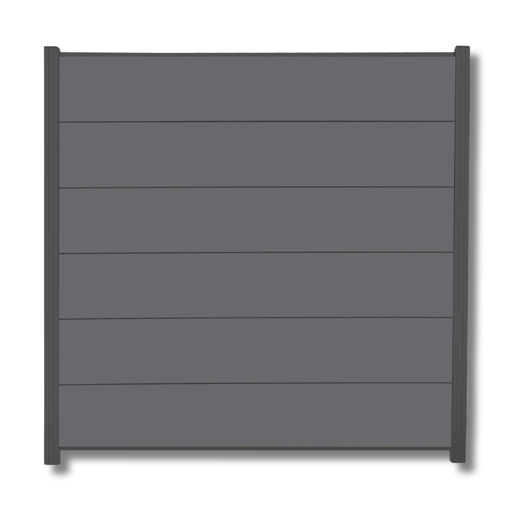 WPC Profi Zaun XL Jumbo Komplettset Sichtschutzzaun Alupfosten Anthrazit 180x180cm, (Komplettset, mit Start- und Abschlussleisten, Pfosten und Zubehör)