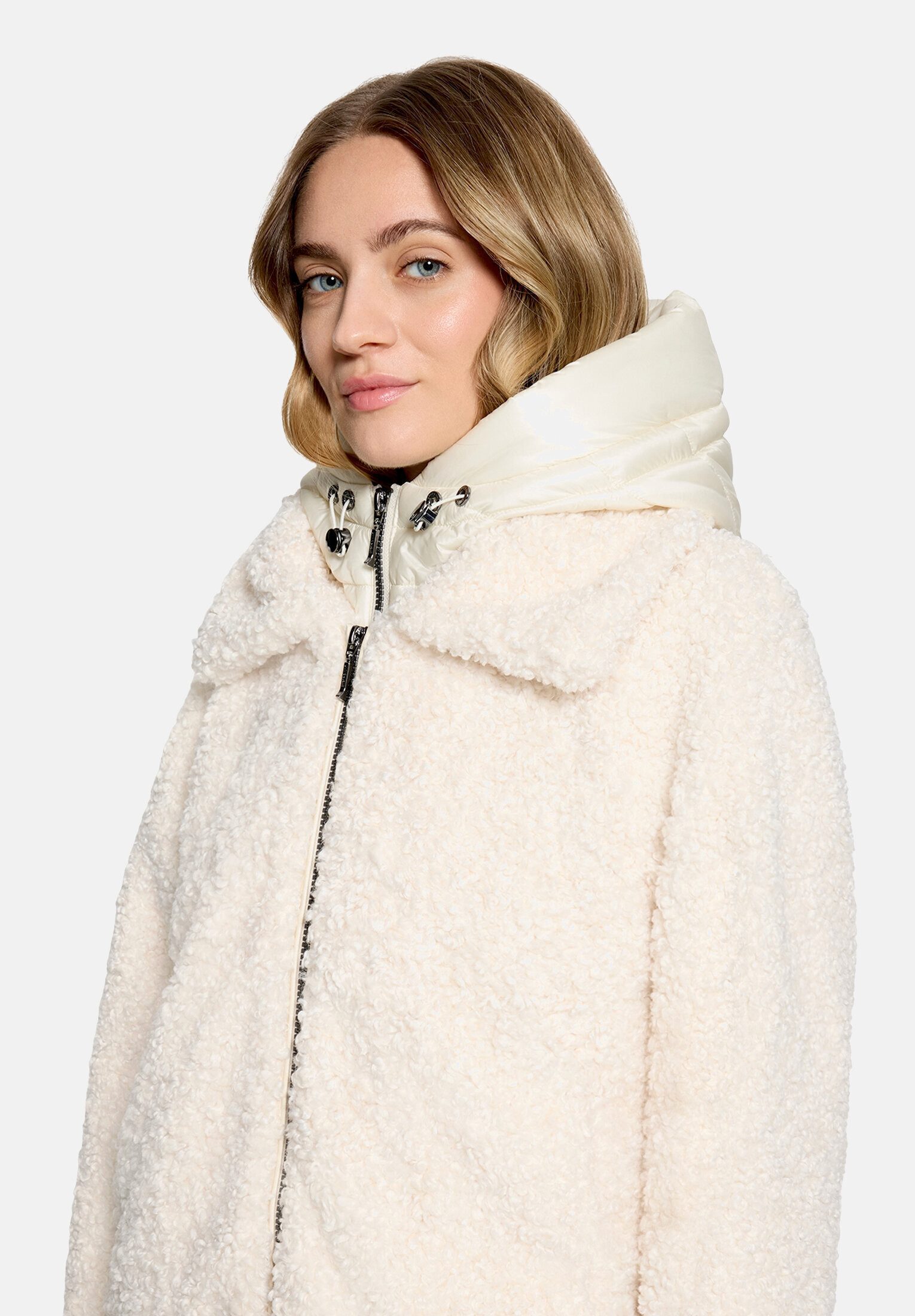 Amber & June Plüschjacke Damen mit abnehmbarem Westenteil