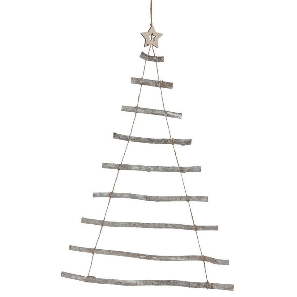 Spetebo Wanddekoobjekt Holz Weihnachtsbaum aus 9 Ästen - 90 cm günstig online kaufen