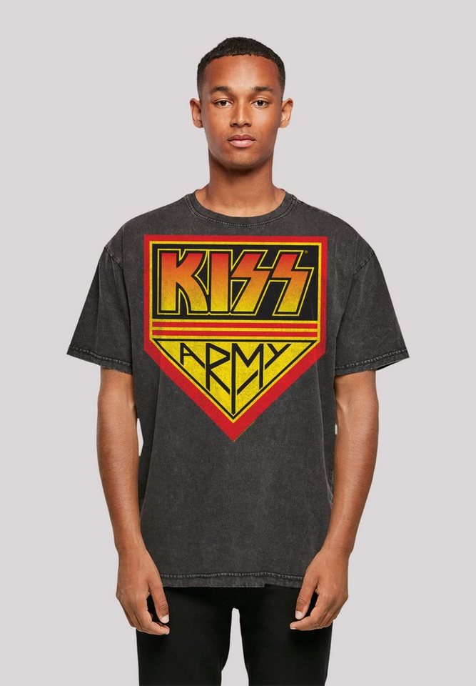 Rock Musik, Off, Logo Rock By F4NT4STIC Kiss lizenziertes T-Shirt Army Offiziell Kiss Qualität, Premium T-Shirt Band