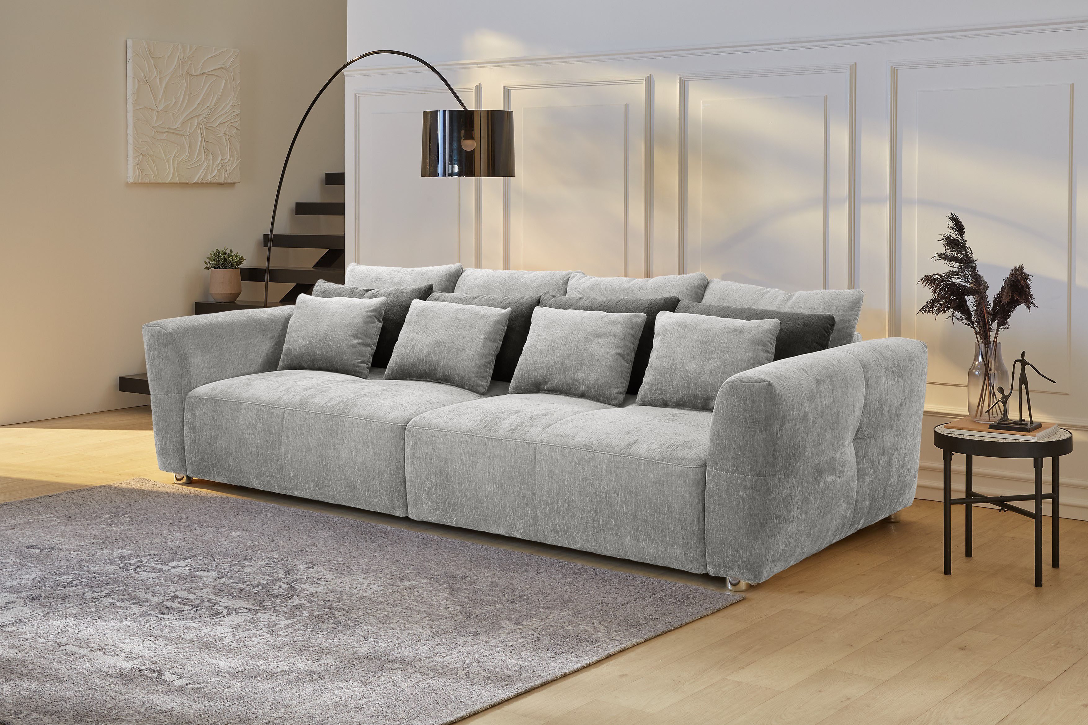 Jockenhöfer Gruppe Big-Sofa Gulliver, B: 298 cm, mit Zierkissen, Federkernpolsterung für angenehmen Sitzkomfort