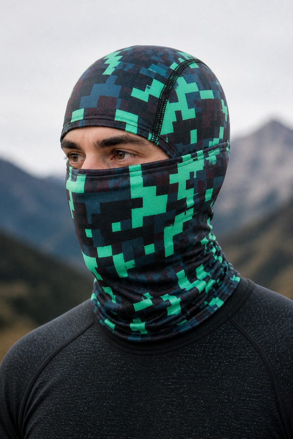 HURTNET Sturmhaube Sturmhaube Winter Balaclava mit Kragen winddicht atmungsaktiv (Einzelartikel Sturmhaube Winter Balaclava mit Kragen elastisch, Sturmhaube Winter Balaclava elastisch winddicht atmungsaktiv) winddicht atmungsaktiv elastisch Kragen Outdoor Winter Maske