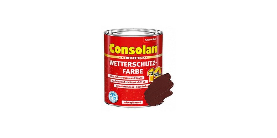Consolan  Holzschutzlasur Consolan Wetterschutz-Farbe 0,75 L dunkelbraun