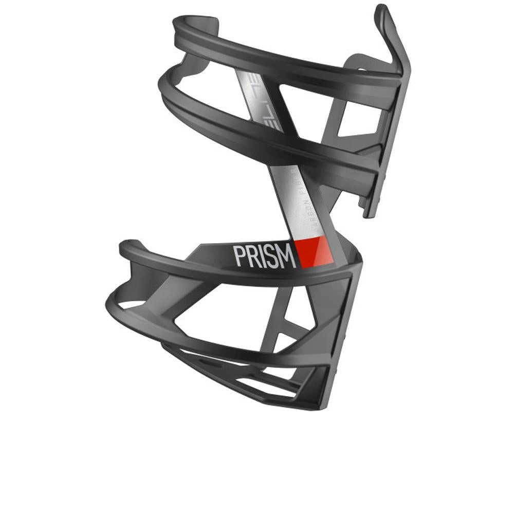 Elite Fahrrad-Flaschenhalter Elite Flaschenhalter PRISM Carbon links schwarz-matt/rote Grafik
