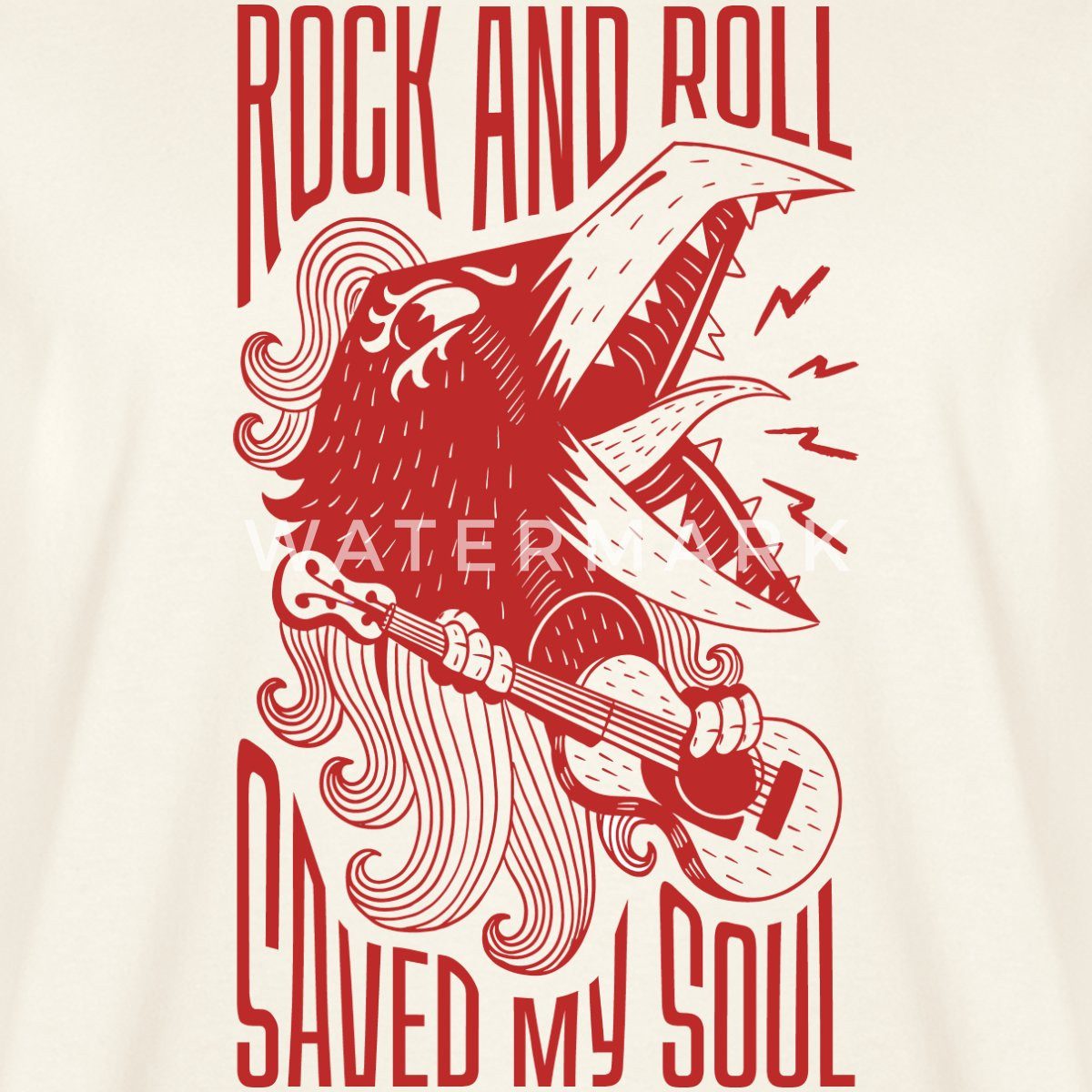 Spreadshirt T-Shirt Rock And Roll Saved My Soul Retro Tattoo Style Festival Relaxed Fit Un (1-tlg)