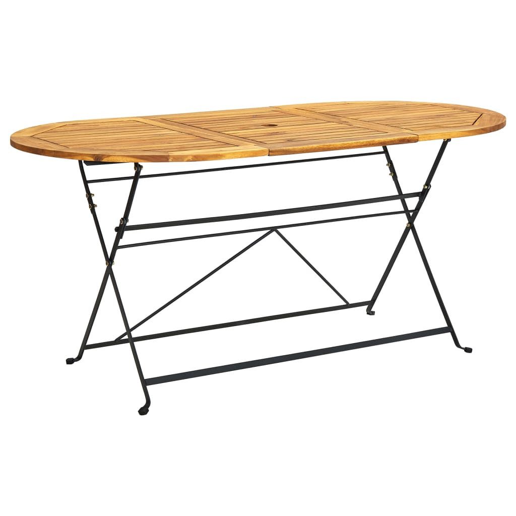 vidaXL Gartentisch Gartentisch 160x85x74 cm Massivholz Oval (1-St)