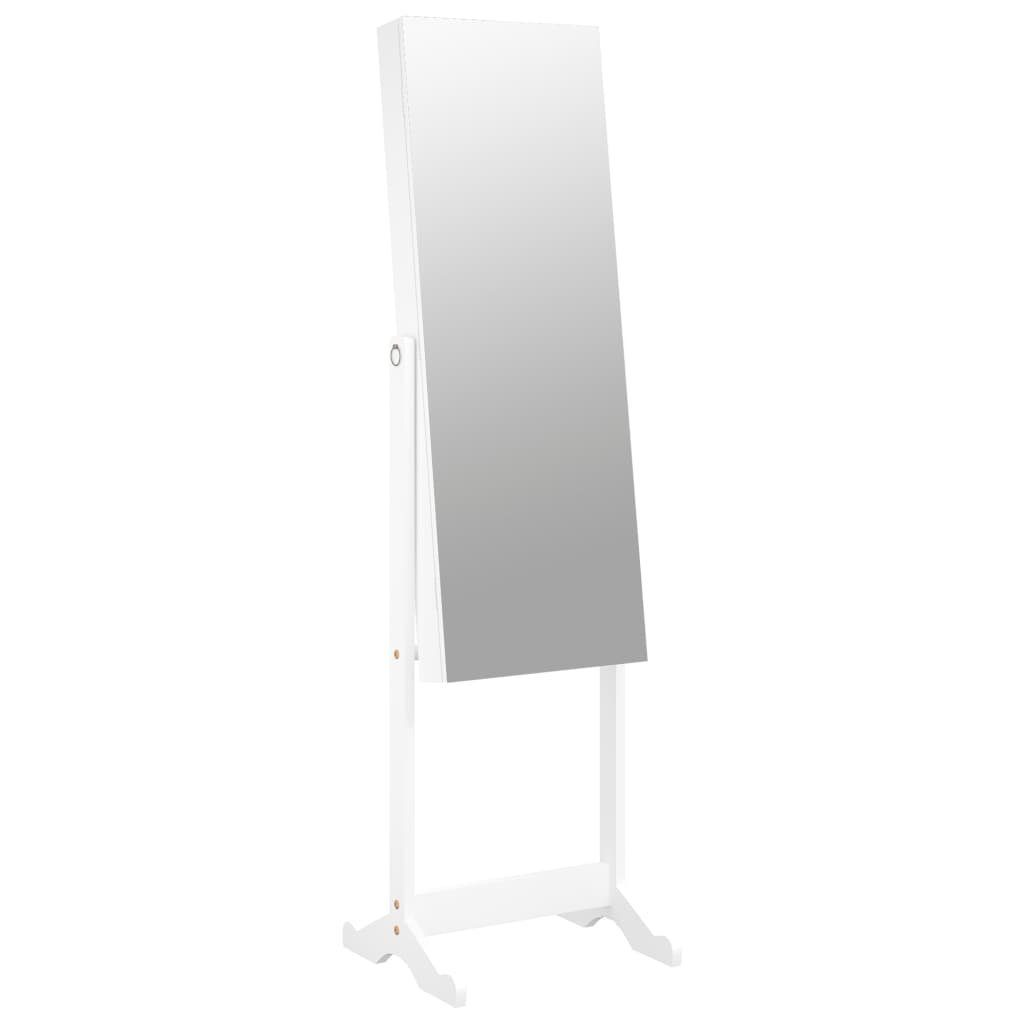 | vidaXL 42x38x152 Freistehend (1-St) Spiegel-Schmuckschrank Spiegel cm Weiß Weiß Weiß