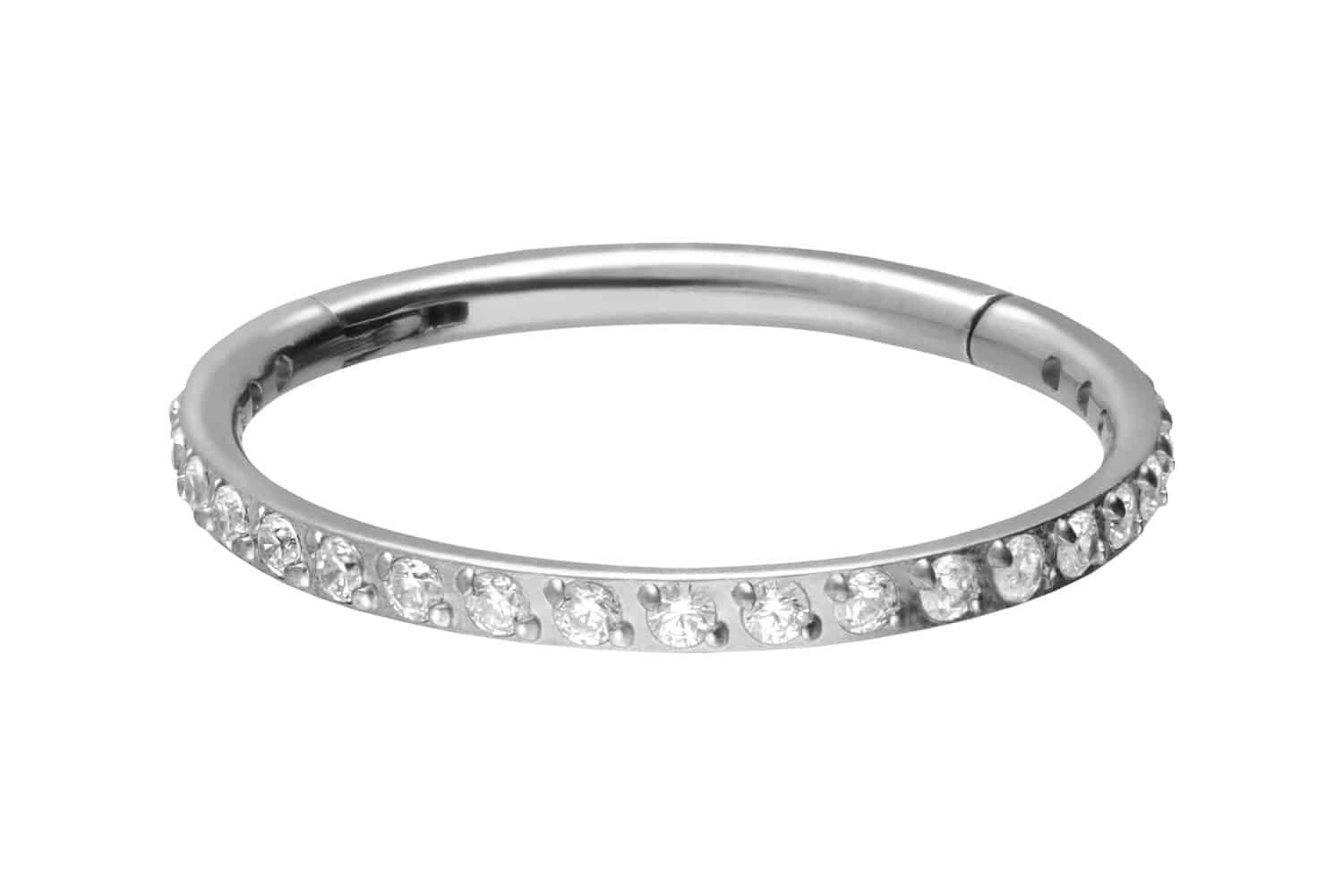 PIERCINGLINE Nasenpiercing Titan Segmentring Clicker EINGEFASSTE KRISTALLE günstig online kaufen