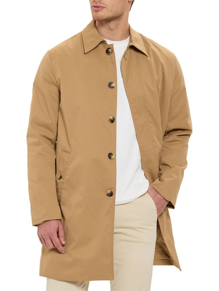 RedBridge Kurzmantel mit Hemdkragen und Knopfleiste Casual Look Gerade Passform, seitliche Eingrifftaschen, minimalistisches Design