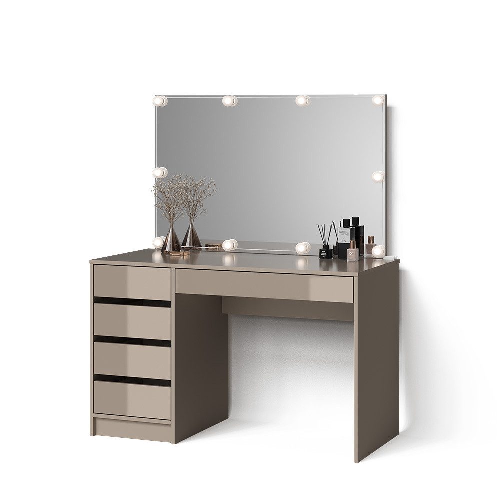 Livinity® Schminktisch Imola, Greige, 120 cm mit LED-Kette günstig online kaufen