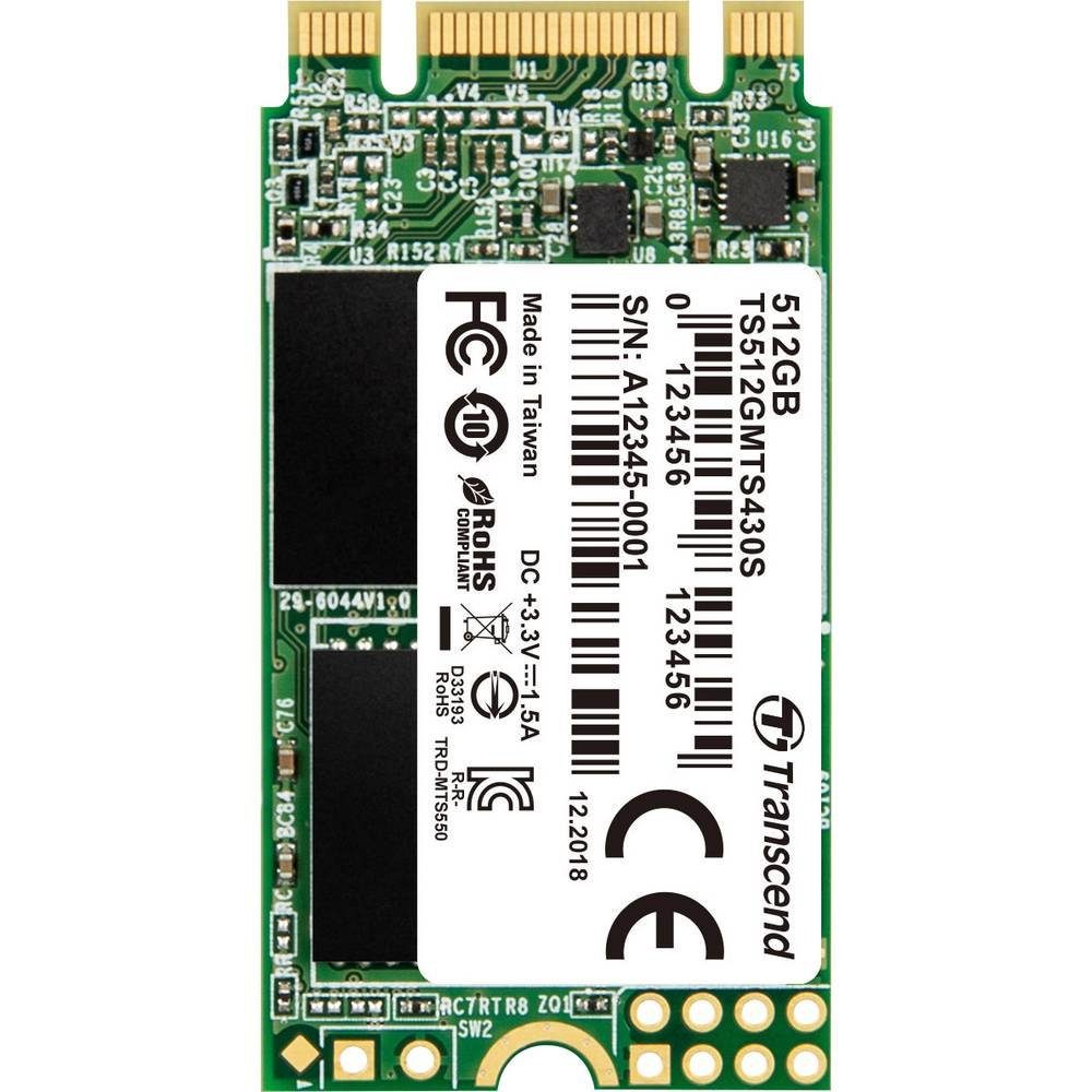 Transcend SSD M.2 512GB Retail TS512G TS512GMTS430S SSHD-Hybrid-Festplatte