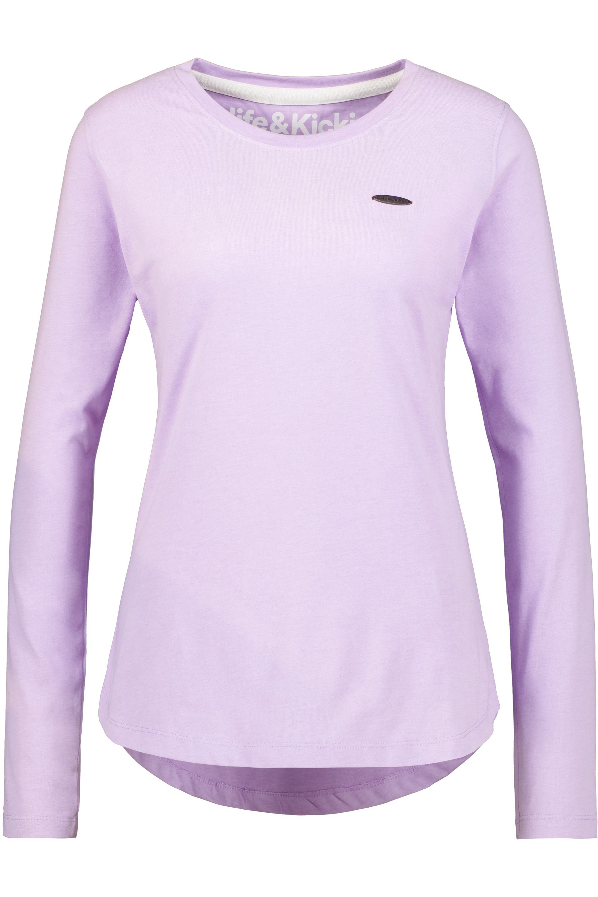 Langarmshirt Shirt Longsleeve digital Alife & melange A Langarmshirt, Damen LeaAK Kickin lavender