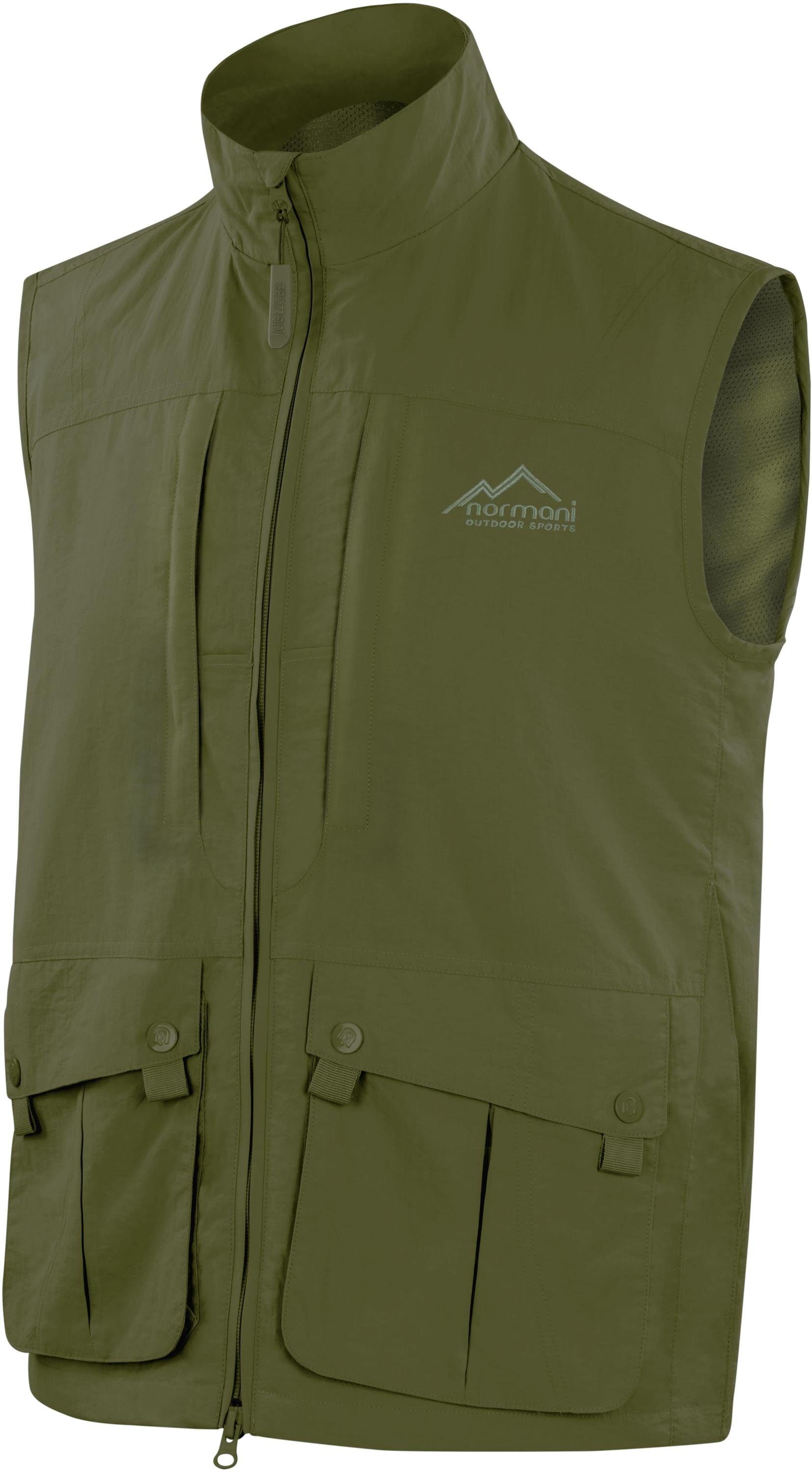 normani Funktionsweste Outdoor Weste Okapi Outdoorweste Sommerweste Angelweste Jagdweste mit Sonnenschutzmaterial