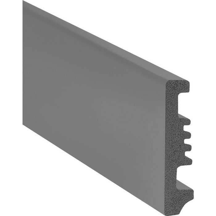 Arbiton Sockelleiste AVIA 60 L: 200 cm H: 6 cm Set 2-St. 2 Stück á 2 0m Anthrazit PVC-freie Universalsockelleiste