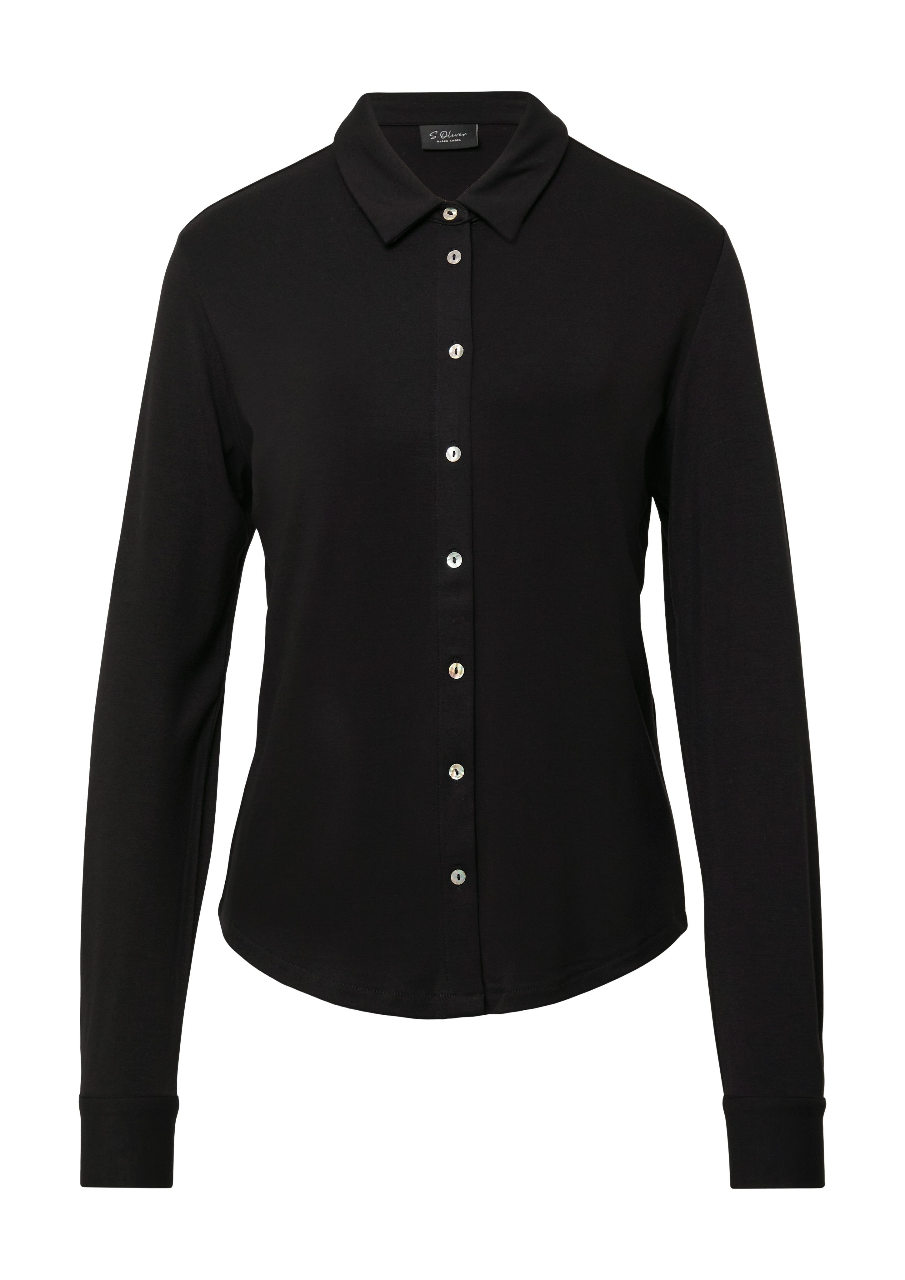 s.Oliver BLACK LABEL Hemdbluse mit Perlmuttknöpfen