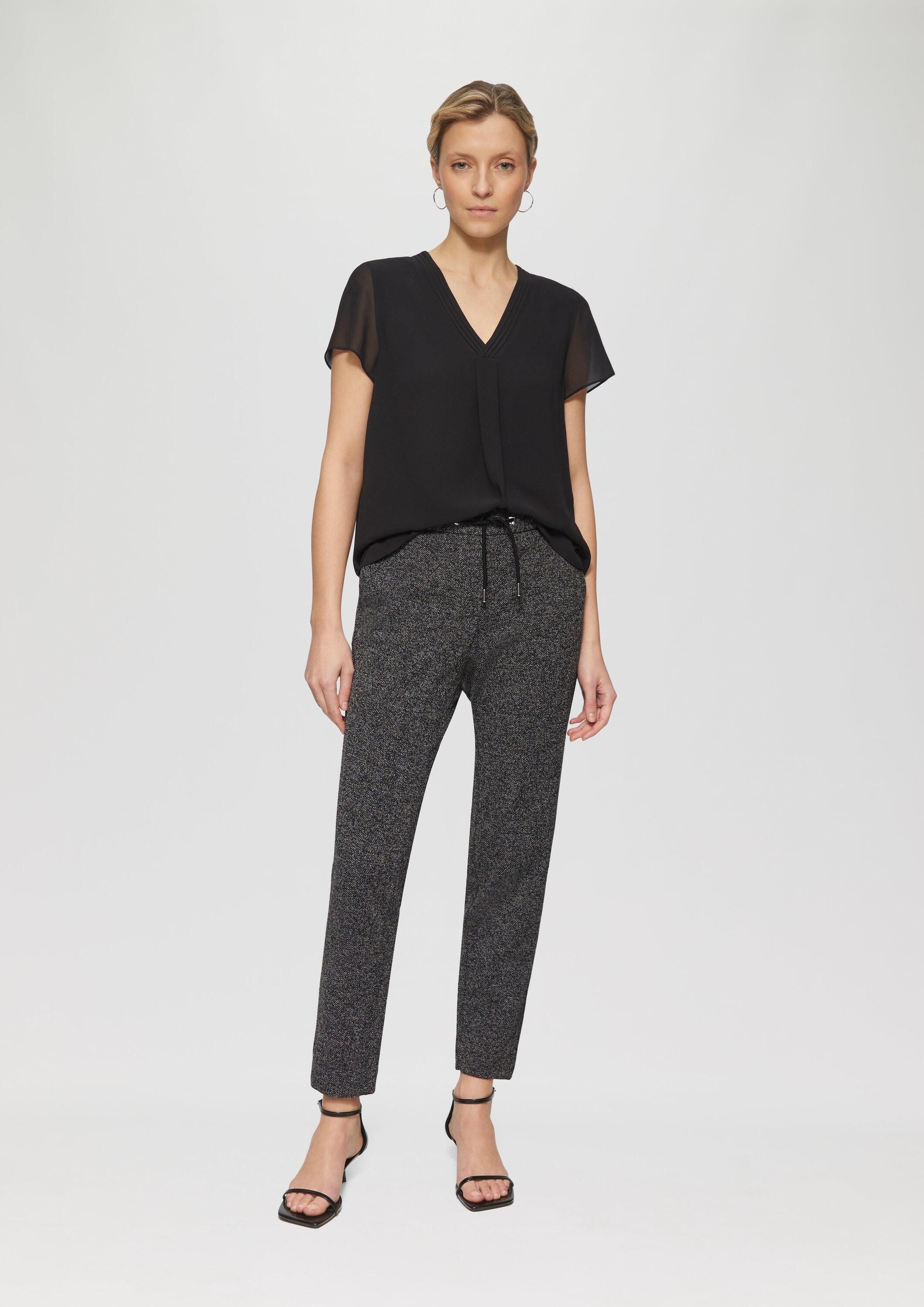 s.Oliver 7/8-Hose Hose Jogpants mit Elastikbund und Fischgrat-Struktur günstig online kaufen