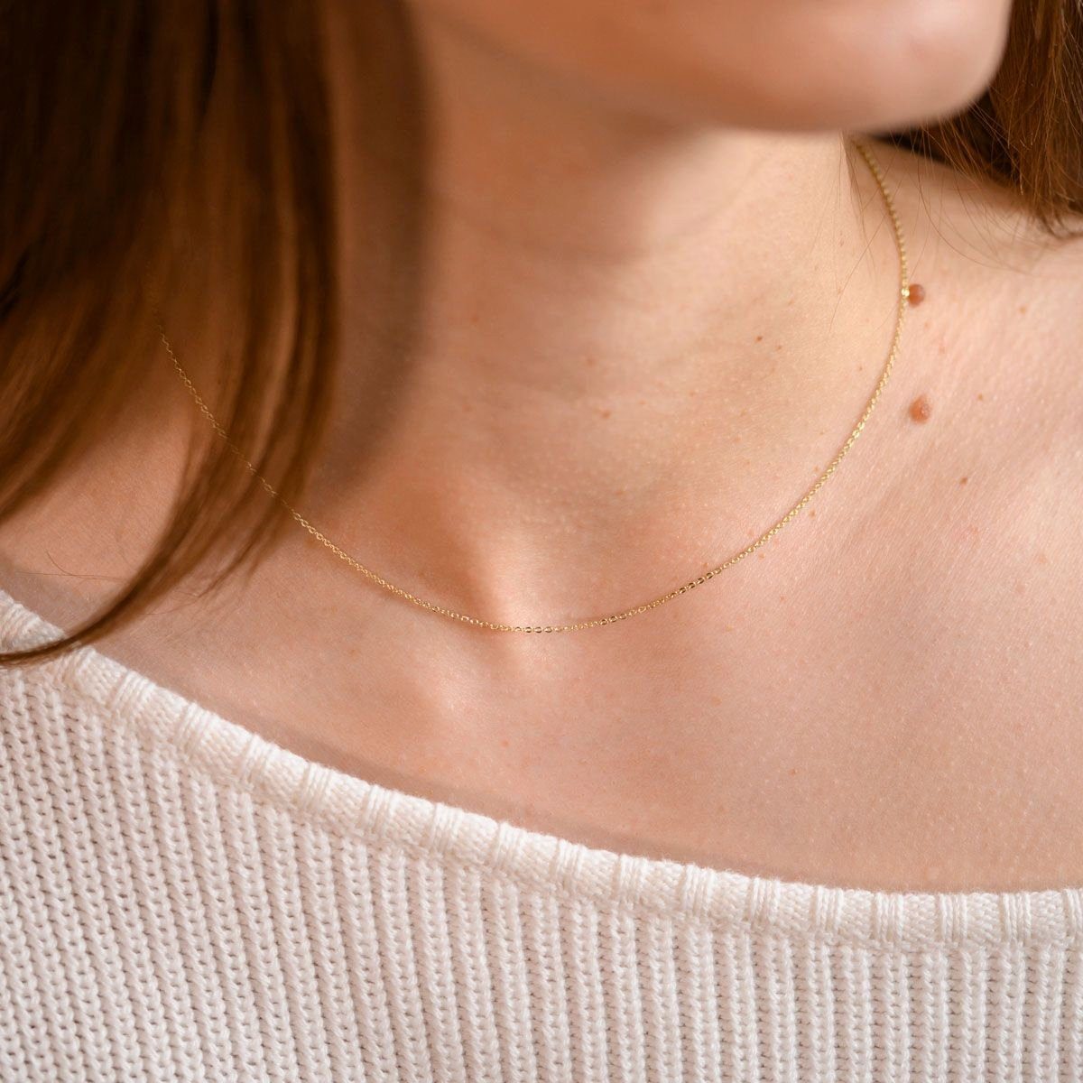 Materia Gliederkette Damen Gold Ankerkette 1mm günstig online kaufen